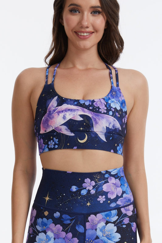*Pre-Order* Galactic Koi Strappy Sports Bra - MYSILVERWIND