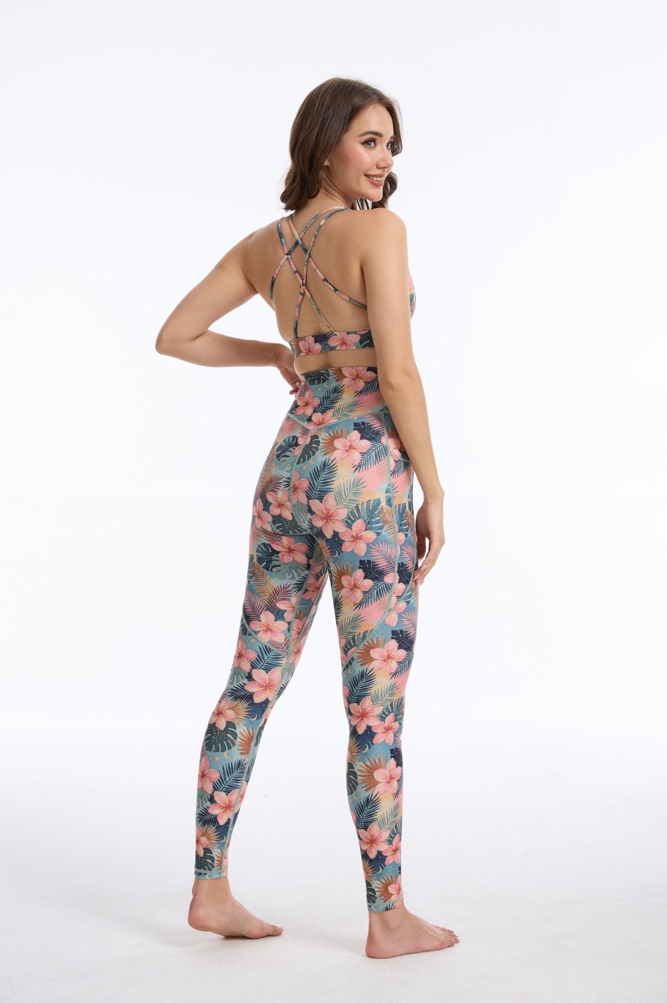 *Pre-Order* Hibiscus Jungle High-waisted Leggings With Pockets - MYSILVERWIND