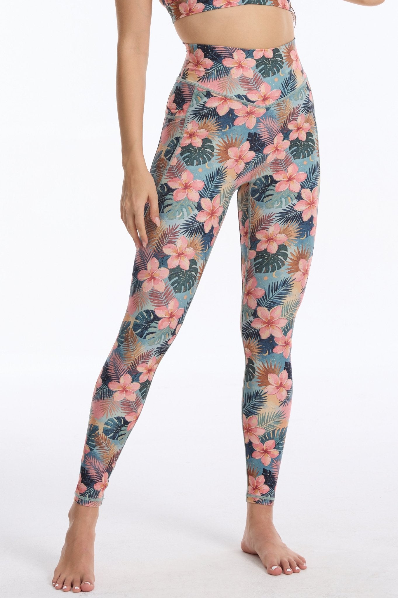 *Pre-Order* Hibiscus Jungle High-waisted Leggings With Pockets - MYSILVERWIND