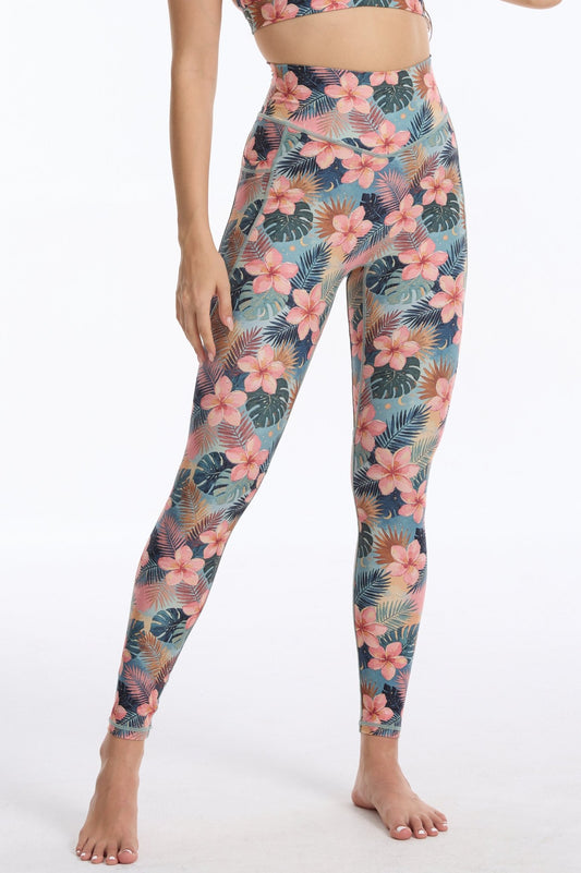 *Pre-Order* Hibiscus Jungle High-waisted Leggings With Pockets - MYSILVERWIND
