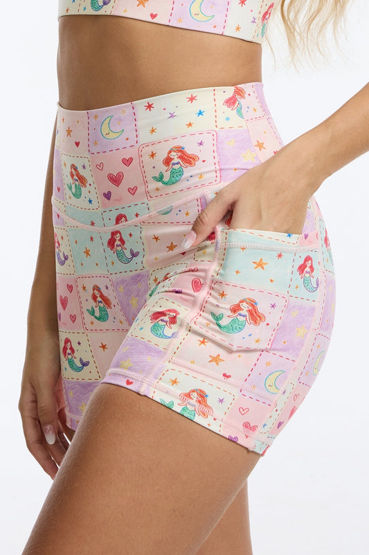 *Pre-Order* Little Mermaid High-waisted Shorts With Pockets - MYSILVERWIND