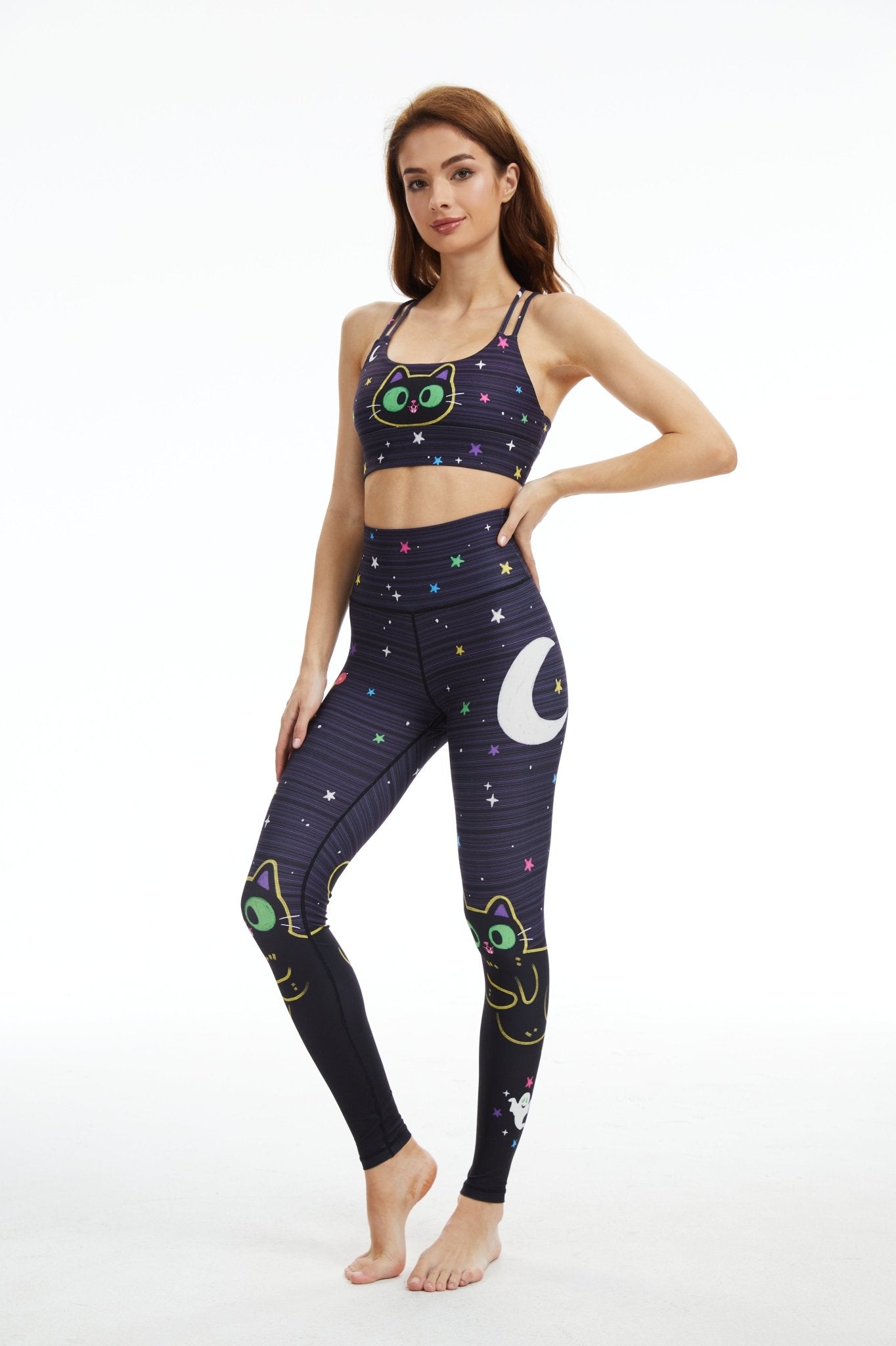 *Pre - Order* Magical Cats Strappy Sports Bra - MYSILVERWIND