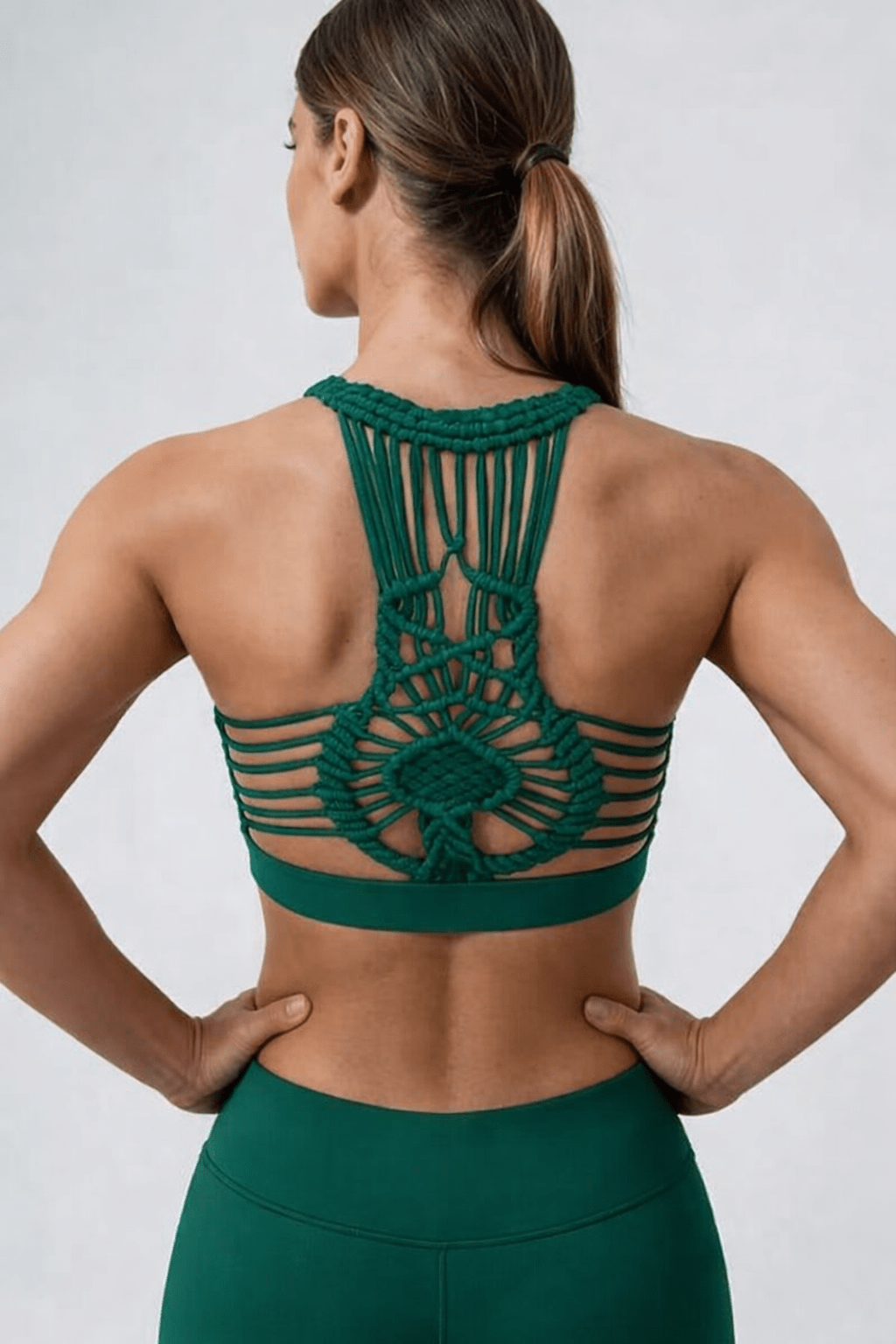 *Pre - Order* Mandala Handwoven Back Crop Top - Vintage Green(Each piece is crafted over 100 days—please do not measure it by the standards of mechanical replication.） - MYSILVERWIND
