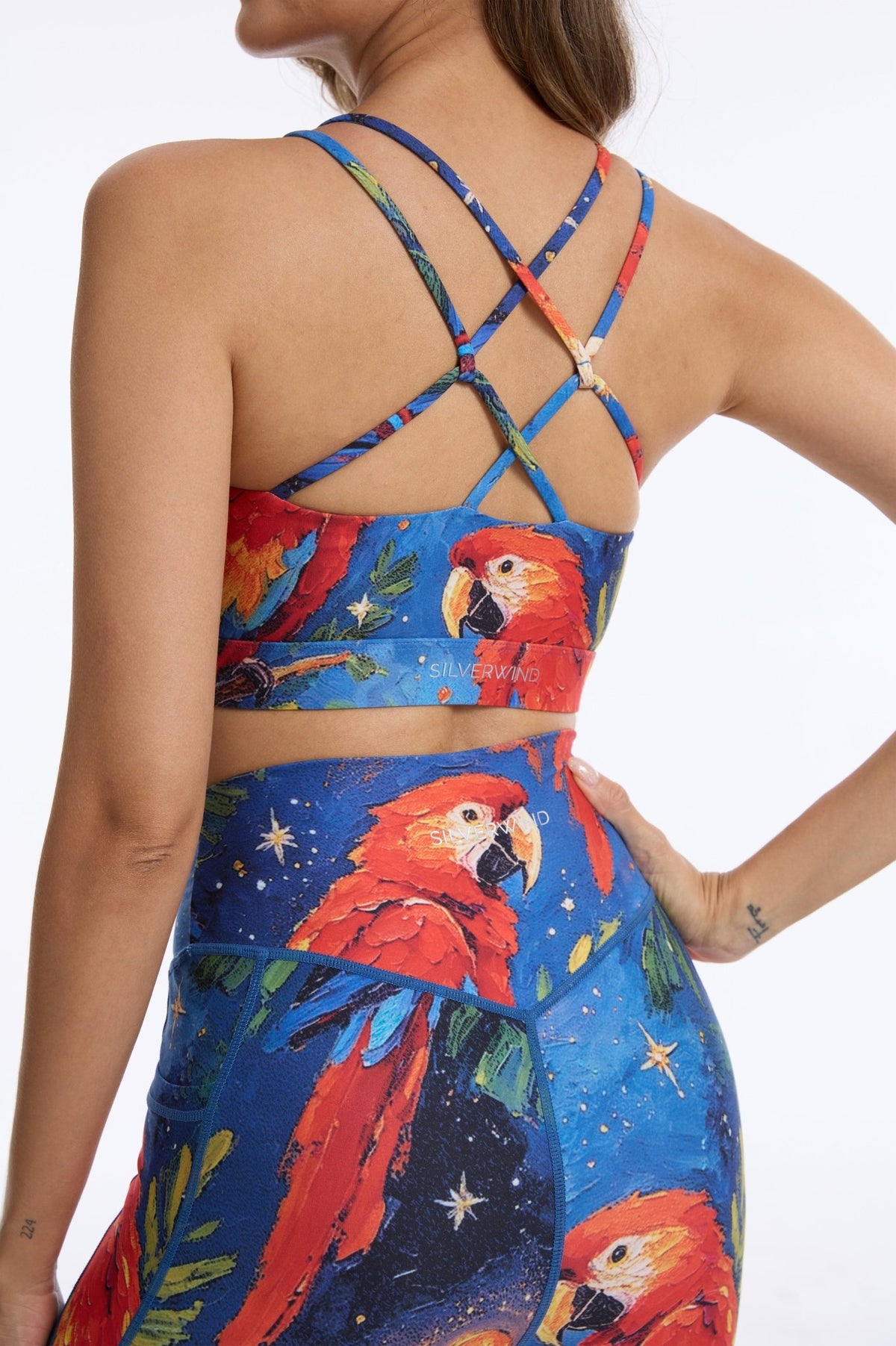 *Pre-Order* Midnight Macaw Criss Cross Tank Top Bra - MYSILVERWIND