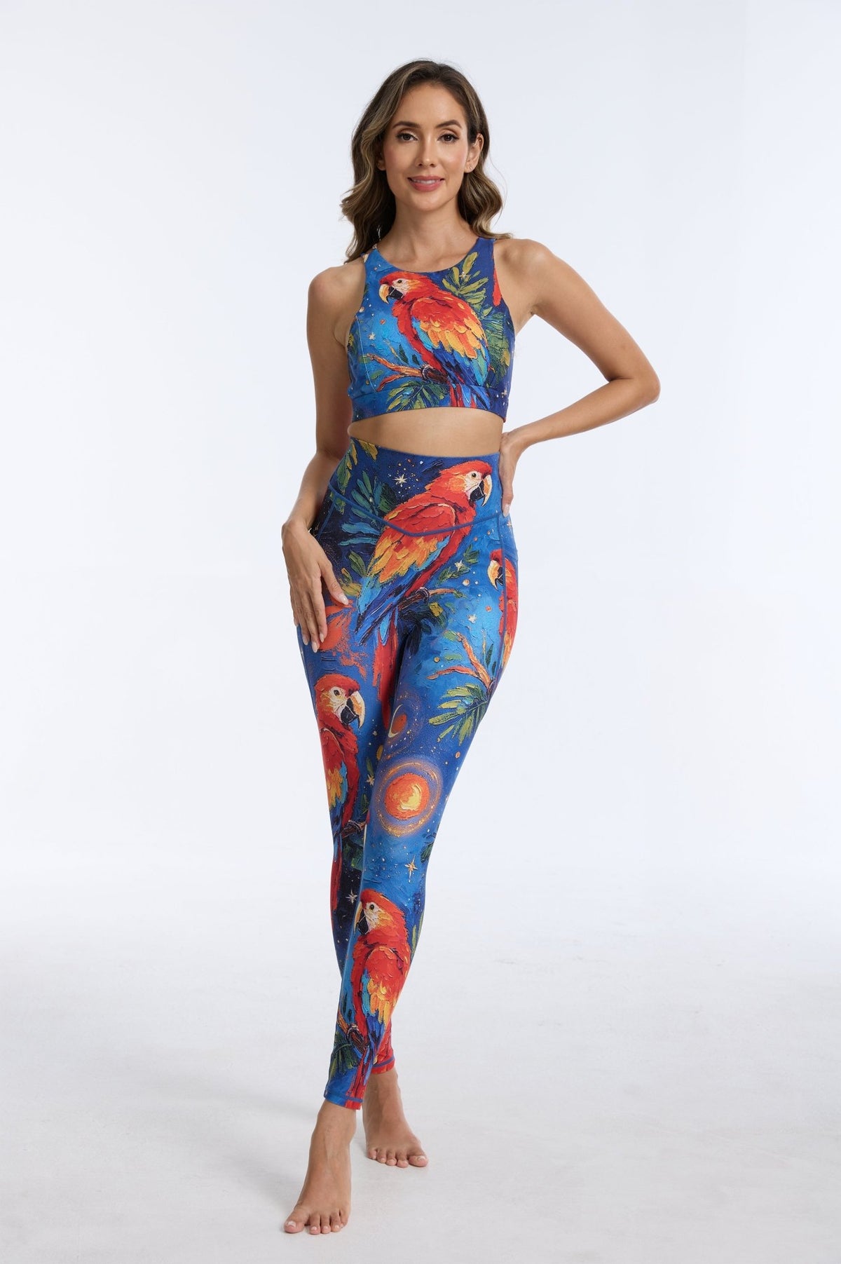 *Pre-Order* Midnight Macaw Criss Cross Tank Top Bra - MYSILVERWIND