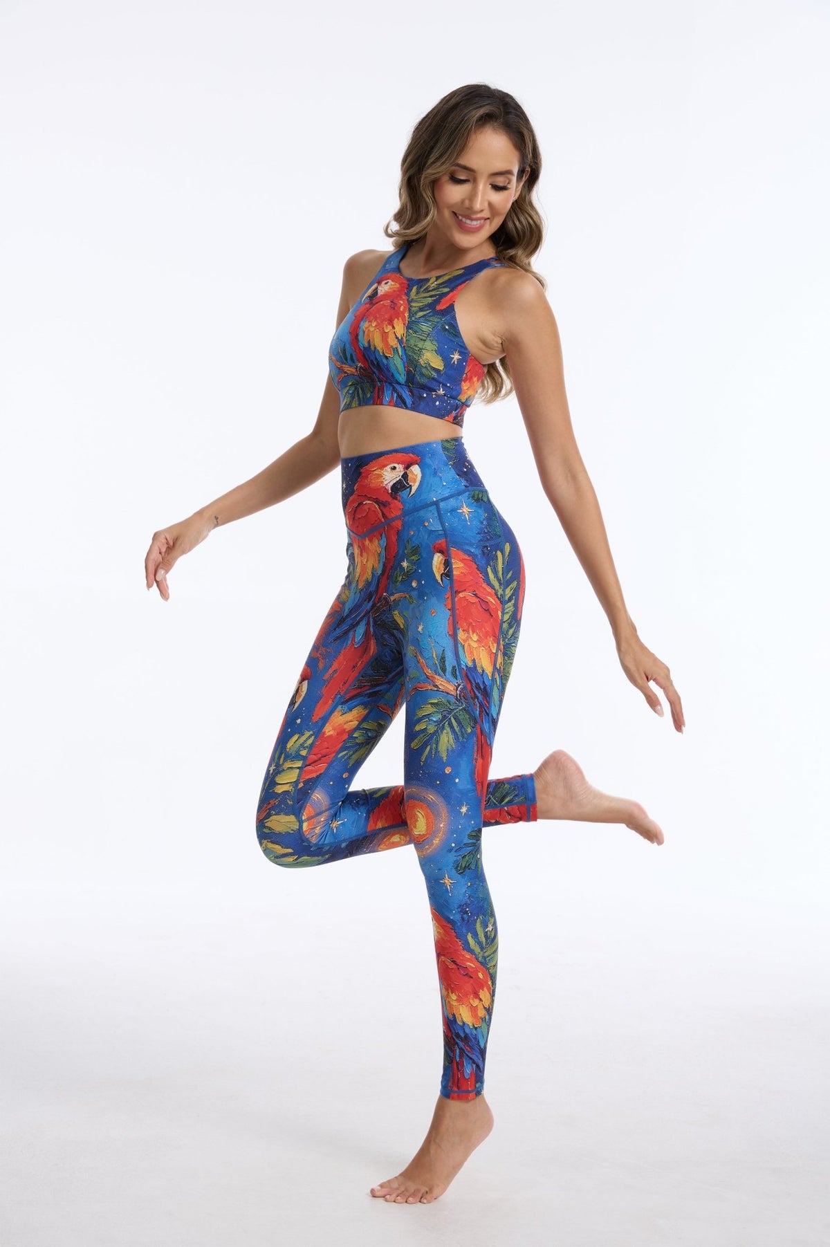 *Pre-Order* Midnight Macaw High-waisted Leggings with Pockets - MYSILVERWIND
