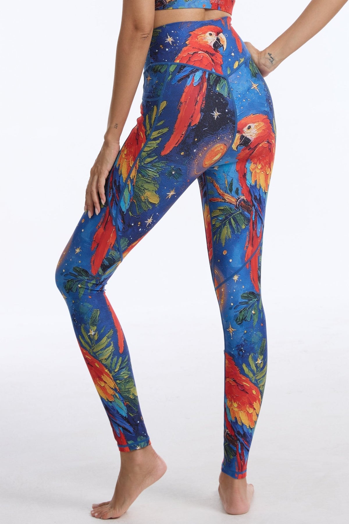 *Pre-Order* Midnight Macaw High-waisted Leggings with Pockets - MYSILVERWIND
