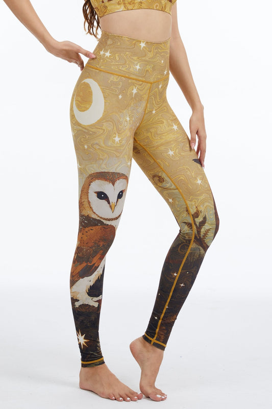 *Pre - Order* Moon Owl High - Waisted Leggings - MYSILVERWIND