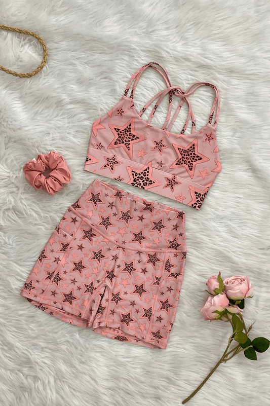*Pre-Order* Pink Leopard Star Limited Workout Set - MYSILVERWIND