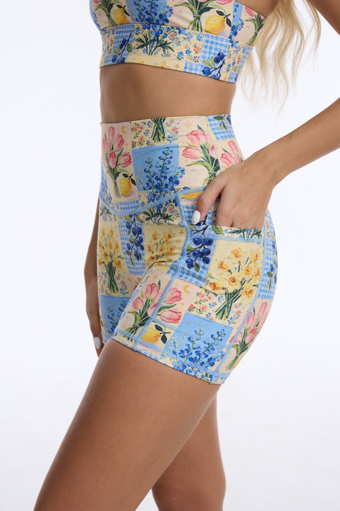 *Pre-Order* Porcelain Garden High-waisted Shorts With Pockets - MYSILVERWIND