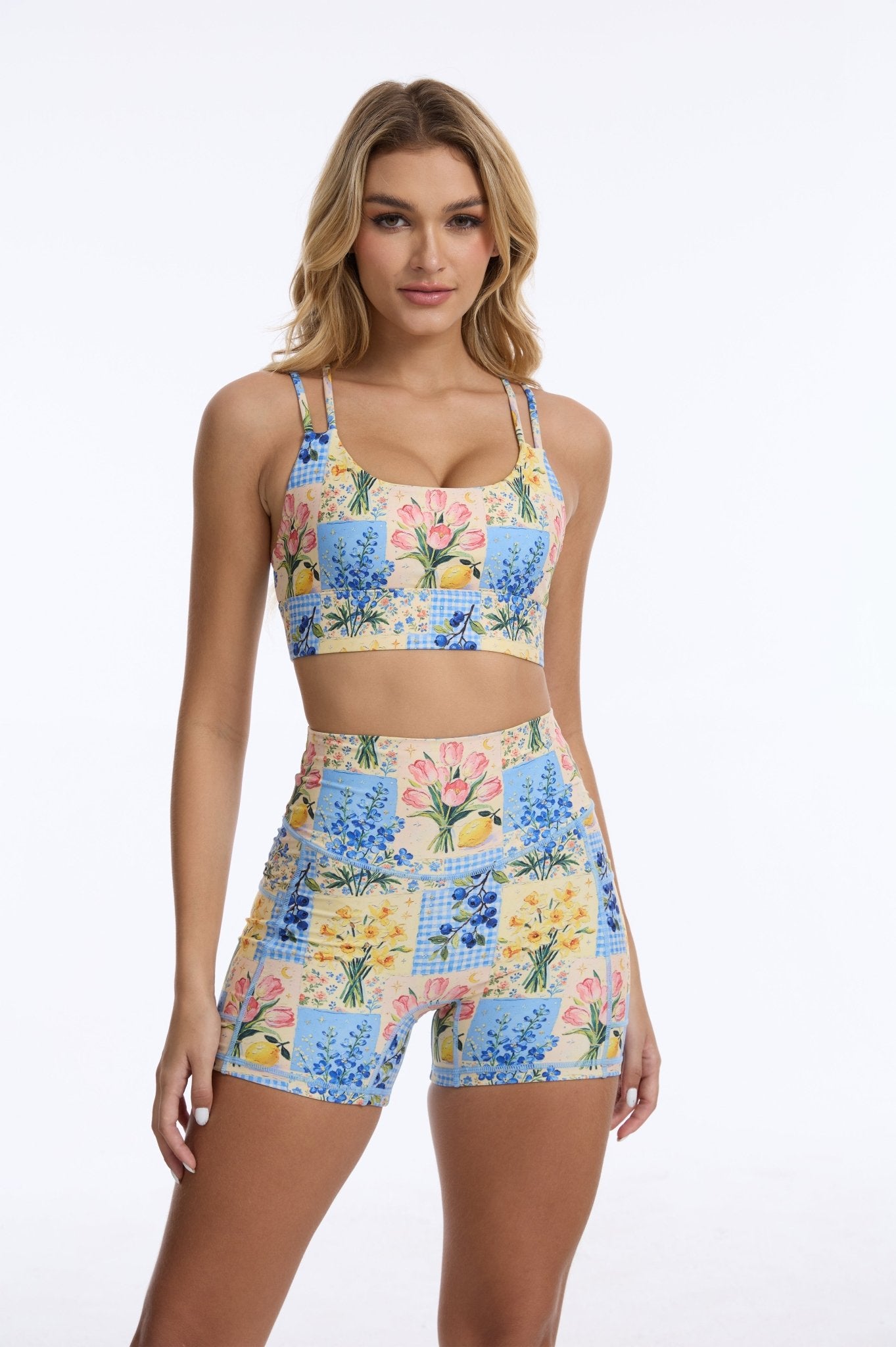 *Pre-Order* Porcelain Garden Strappy Sports Bra - MYSILVERWIND