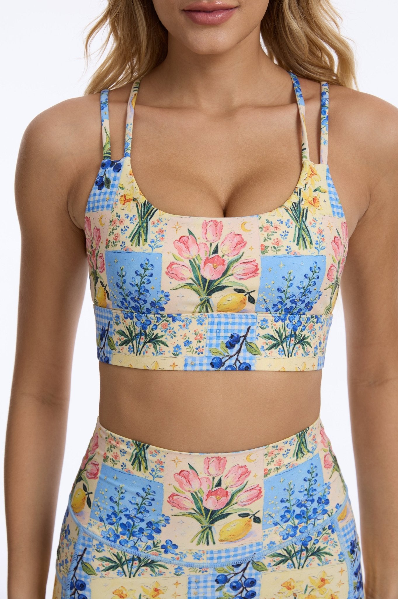 *Pre-Order* Porcelain Garden Strappy Sports Bra - MYSILVERWIND