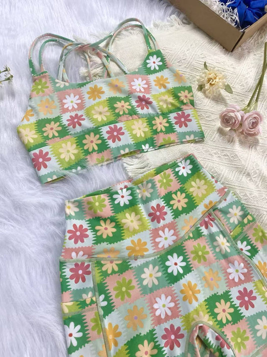 *Pre - Order* Spring Patch Limited Workout Set - Green - MYSILVERWIND