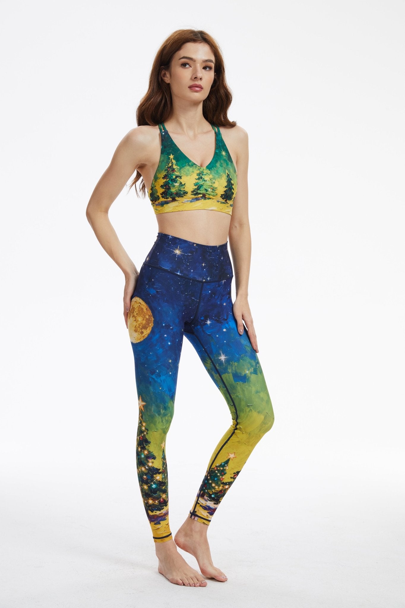 *Pre - Order* Starry Christmas High - waisted Leggings - MYSILVERWIND