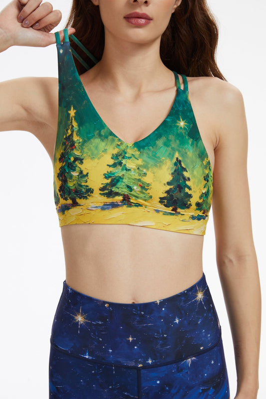 *Pre - Order* Starry Christmas Strappy Sports Bra - MYSILVERWIND