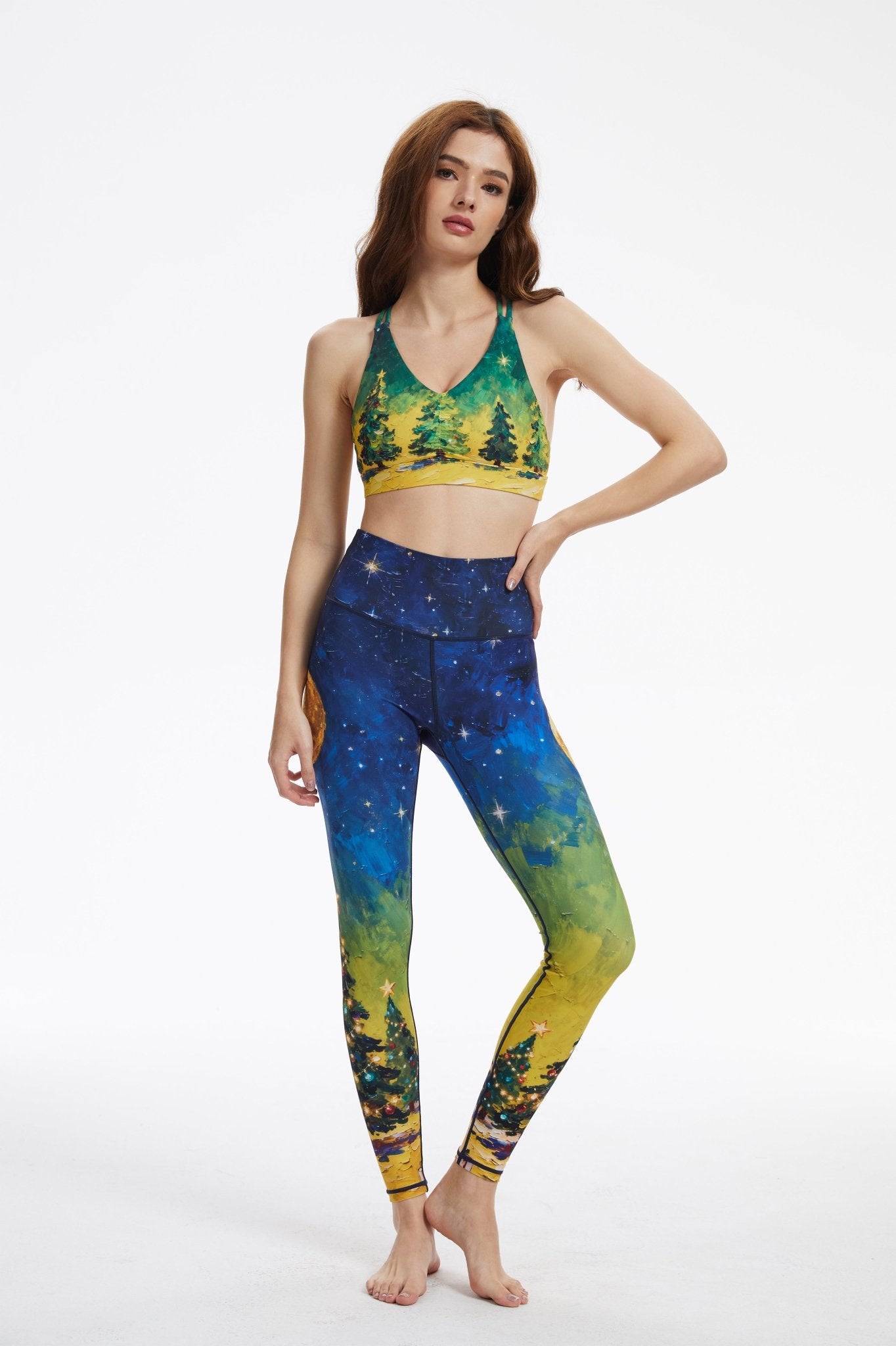 *Pre - Order* Starry Christmas Strappy Sports Bra - MYSILVERWIND