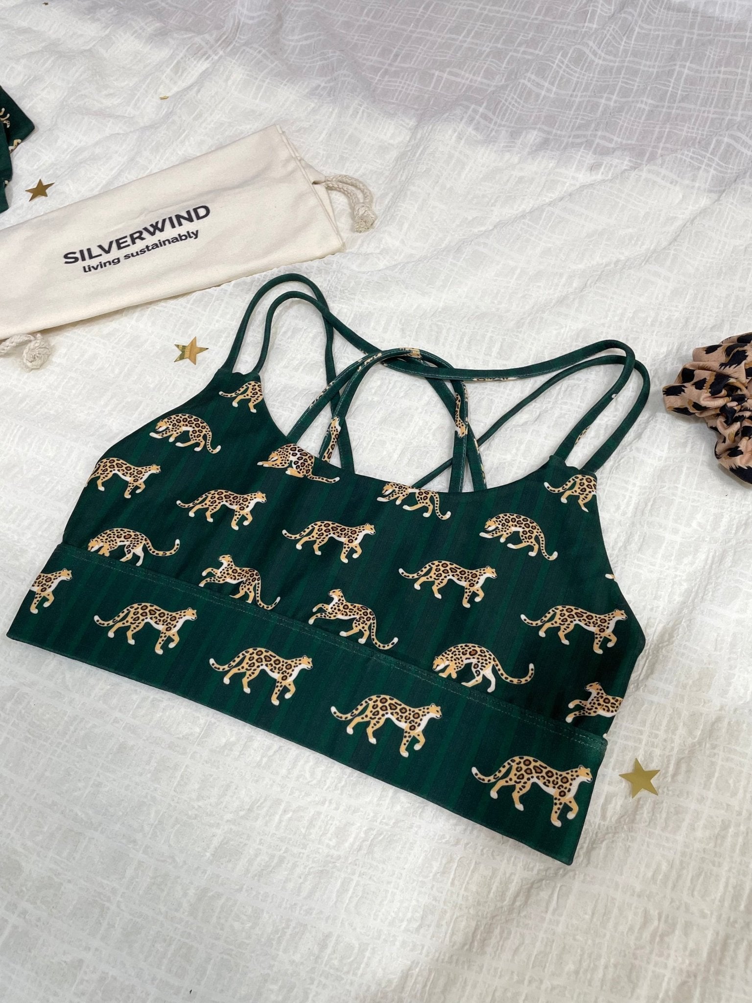 *Pre - Order* Stripe Leopard Limited Workout Set - Forest Green - MYSILVERWIND
