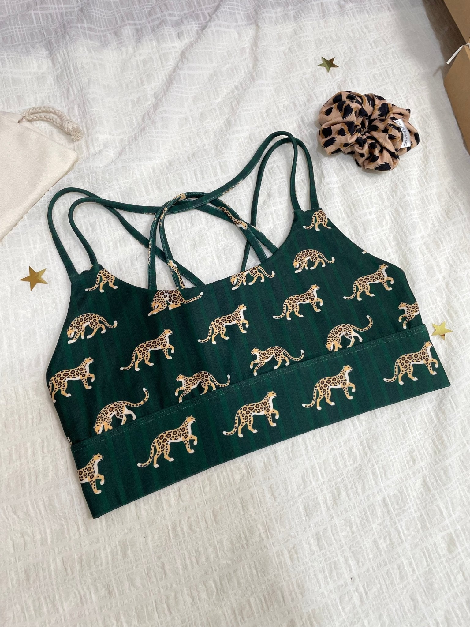 *Pre - Order* Stripe Leopard Limited Workout Set - Forest Green - MYSILVERWIND