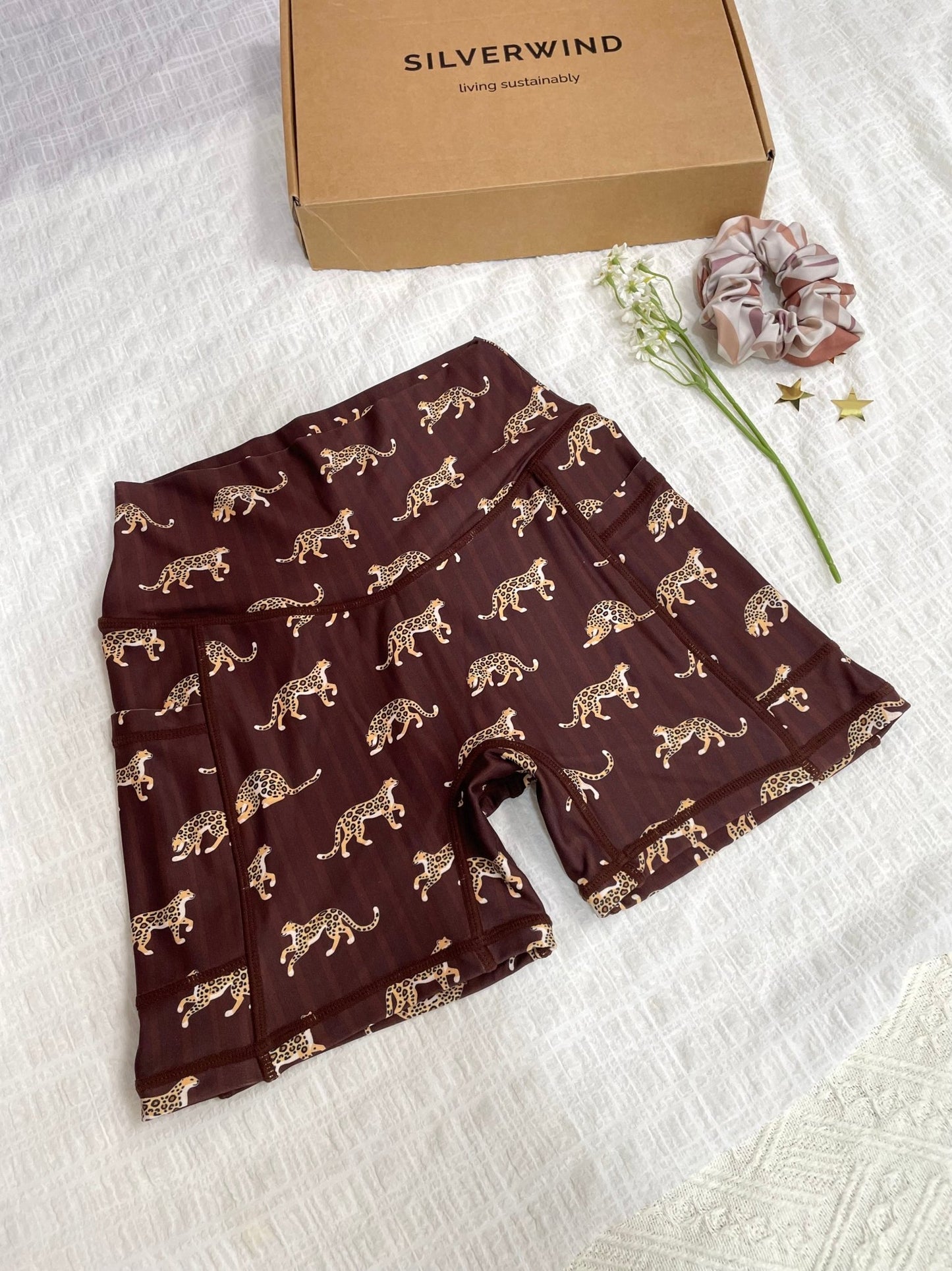 *Pre - Order* Stripe Leopard Limited Workout Set - Reddish Brown - MYSILVERWIND