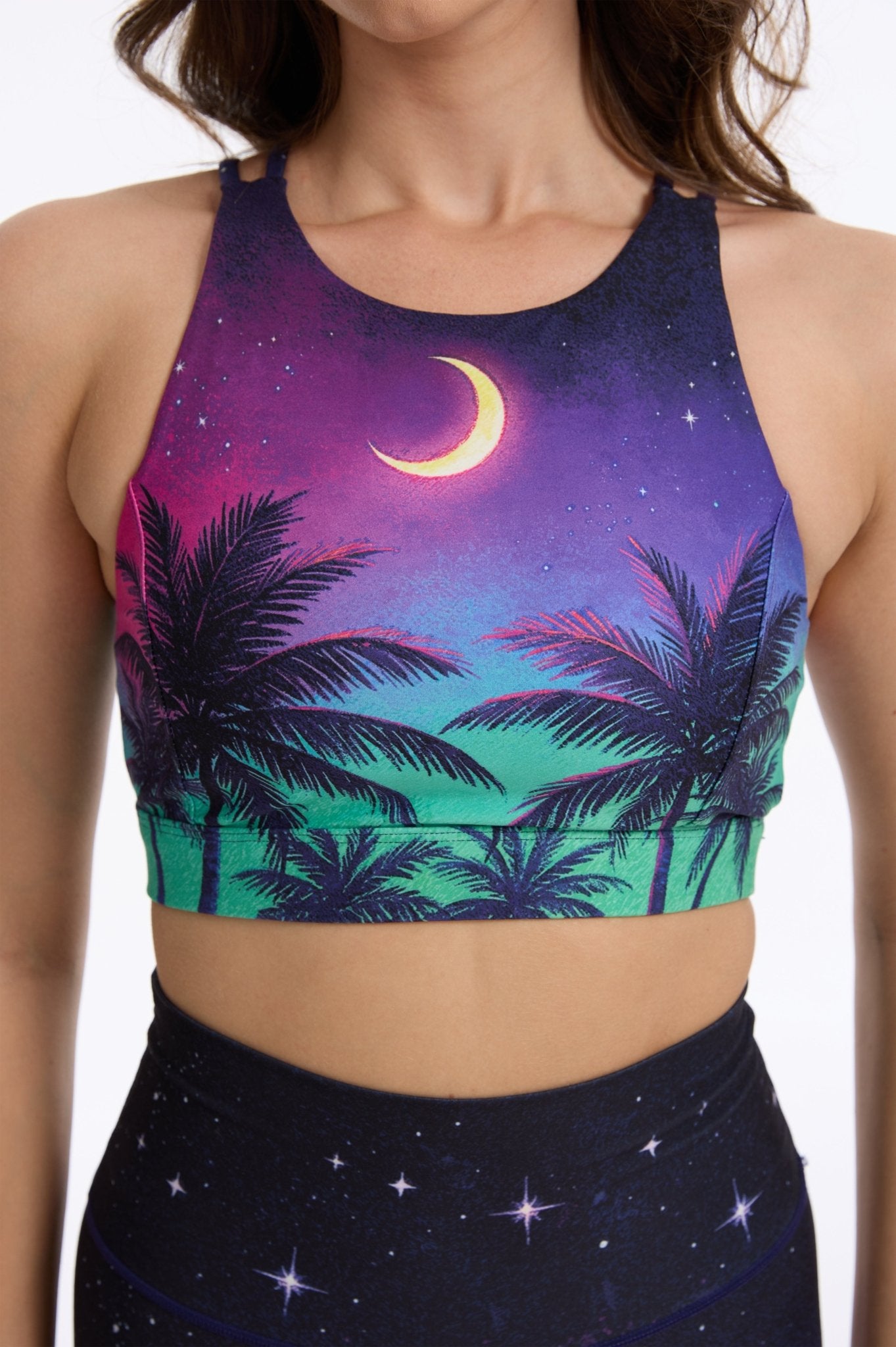 *Pre-Order* Tropical Nightfall Criss Cross Tank Top Bra - MYSILVERWIND