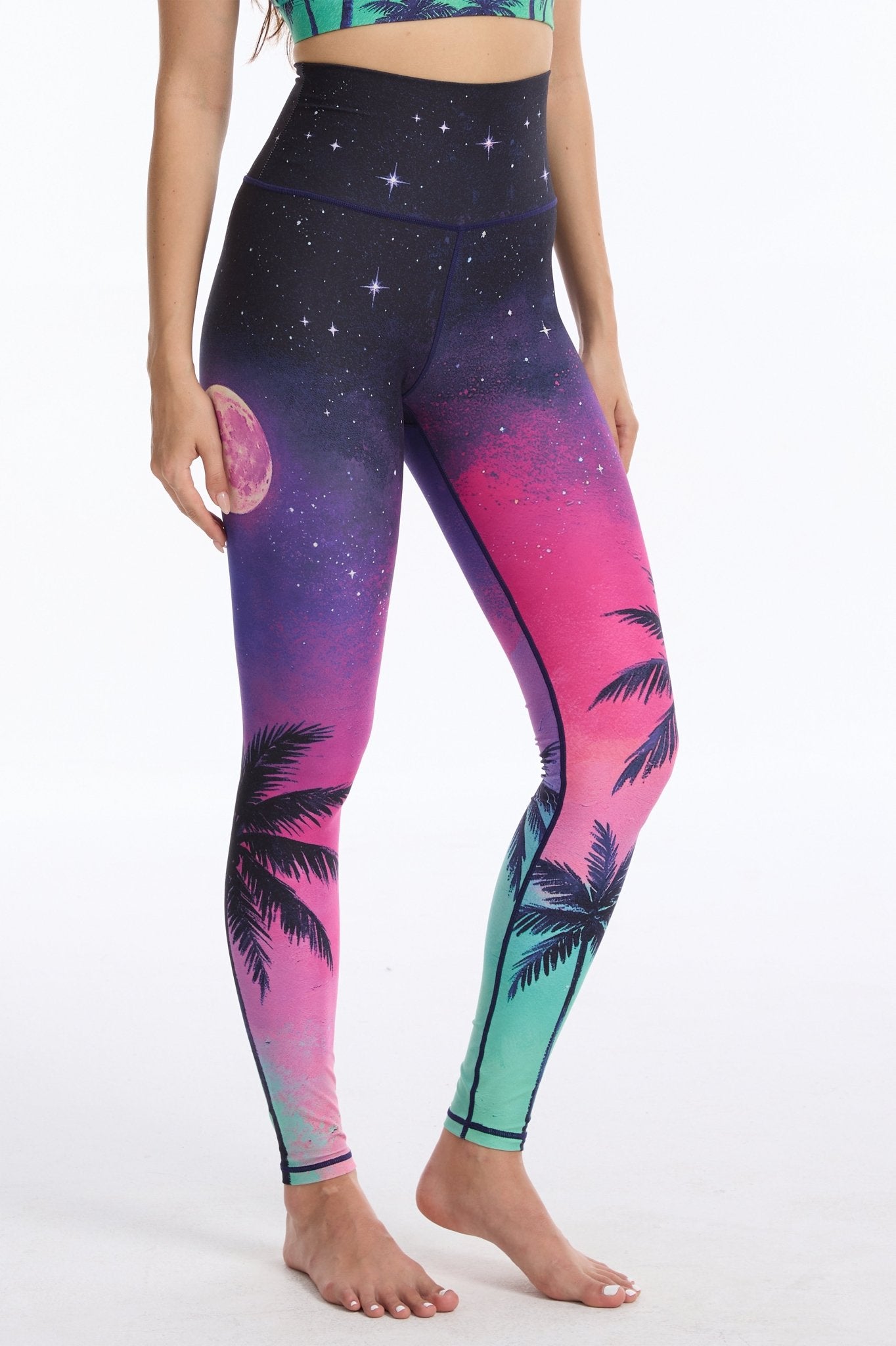 *Pre-Order* Tropical Nightfall High-waisted Leggings - MYSILVERWIND