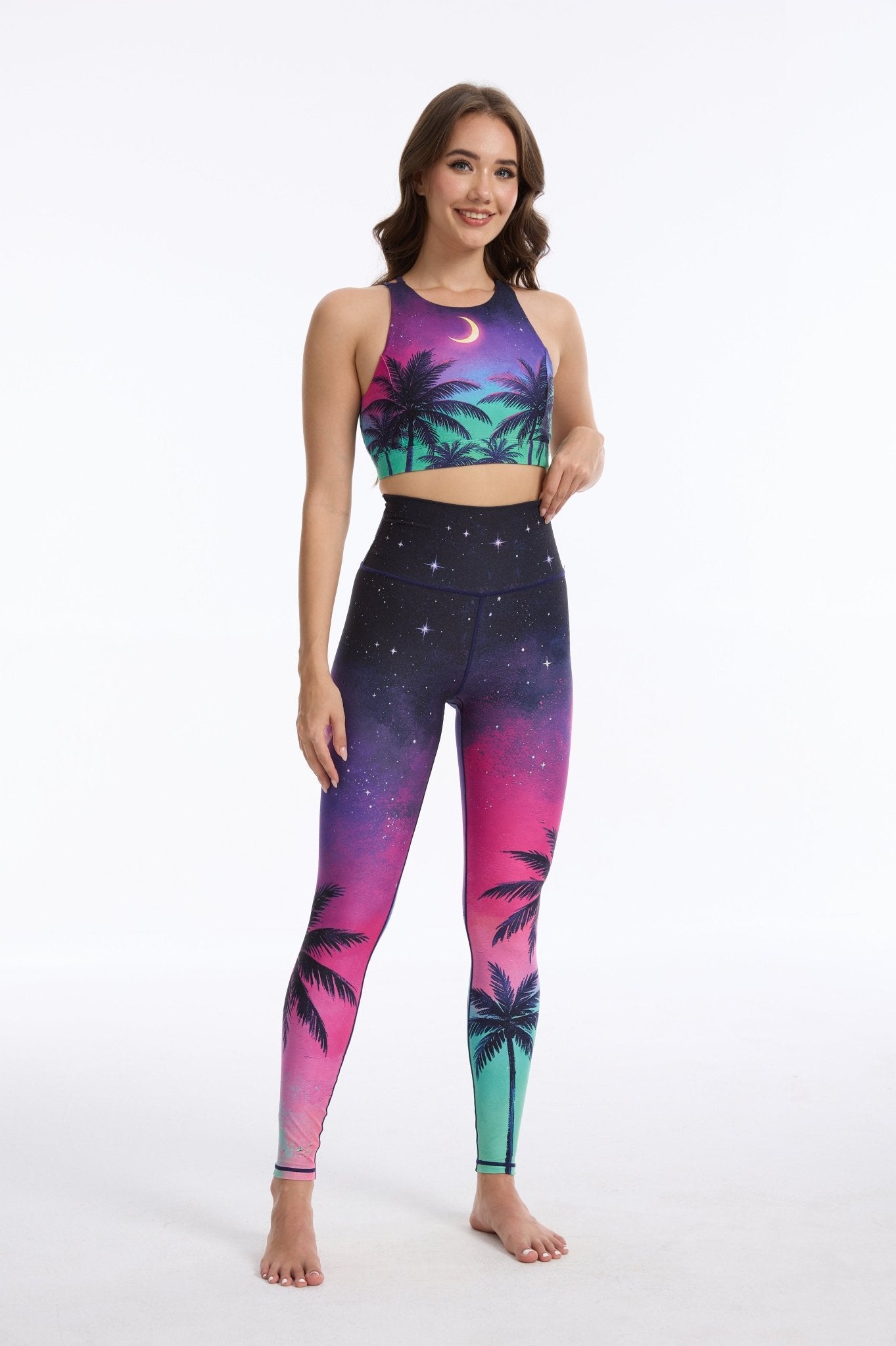 *Pre-Order* Tropical Nightfall High-waisted Leggings - MYSILVERWIND
