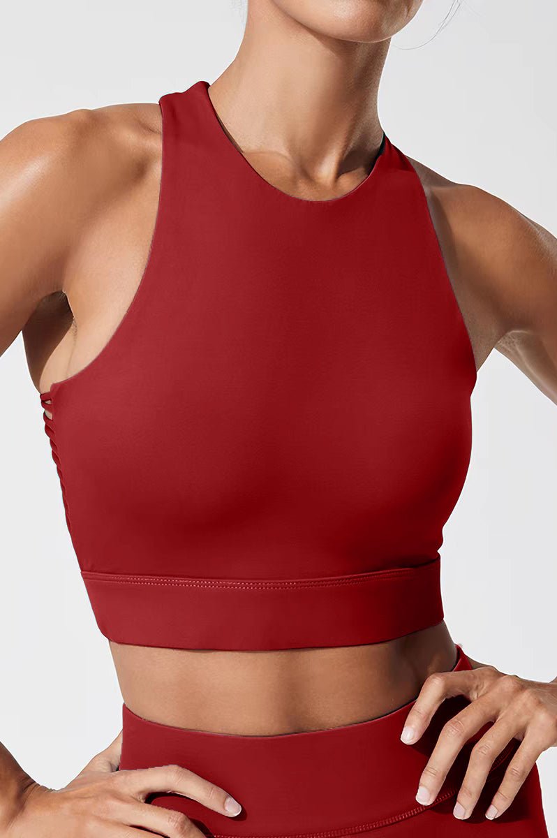 *Pre - Order* Vertebra Handwoven Back Crop Top - Wine Red (Each piece is crafted over 100 days—please do not measure it by the standards of mechanical replication.） - MYSILVERWIND