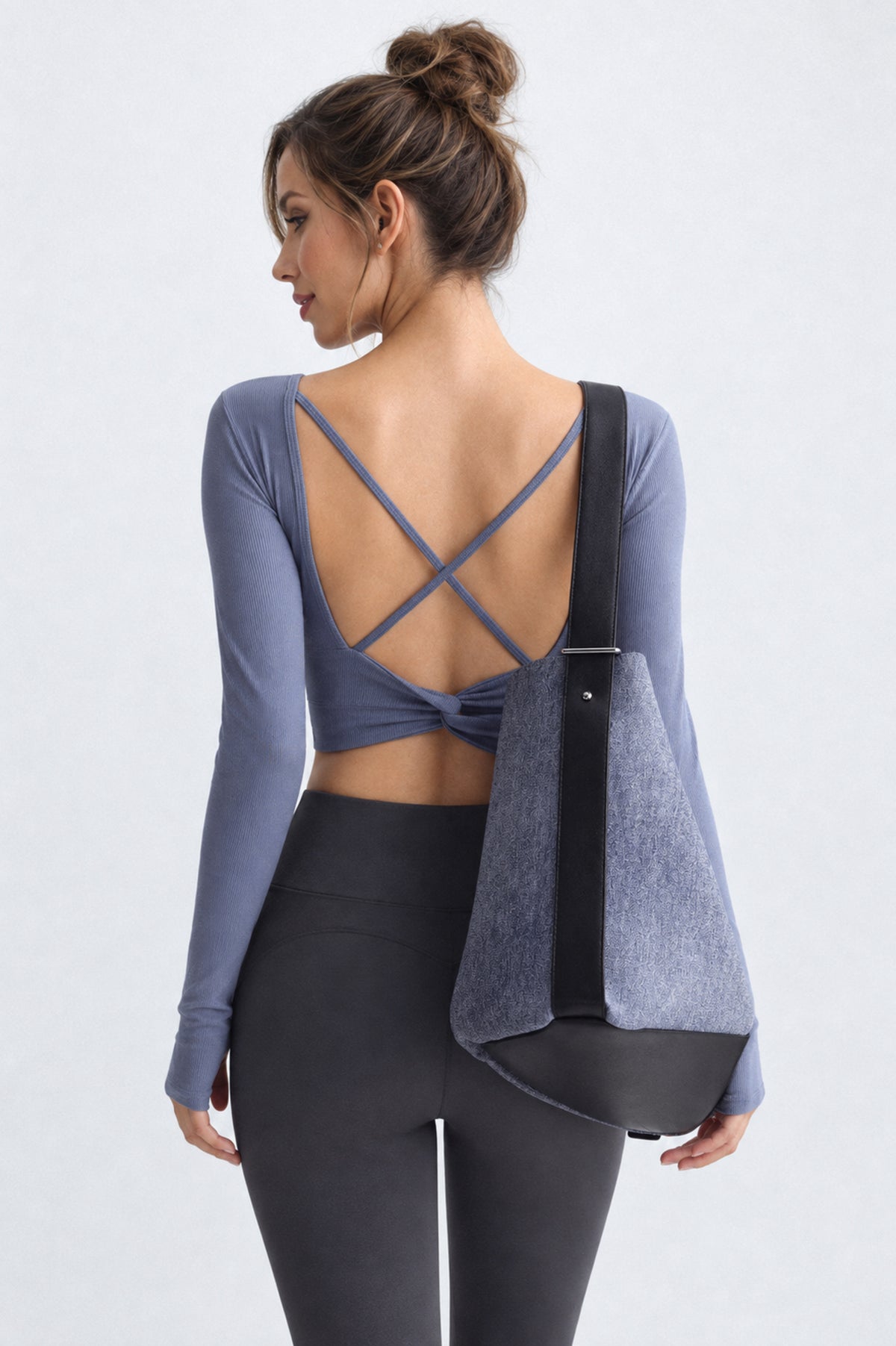 Twilight Twist Open-Back Ribbed Long Sleeve Top-SILVERWIND