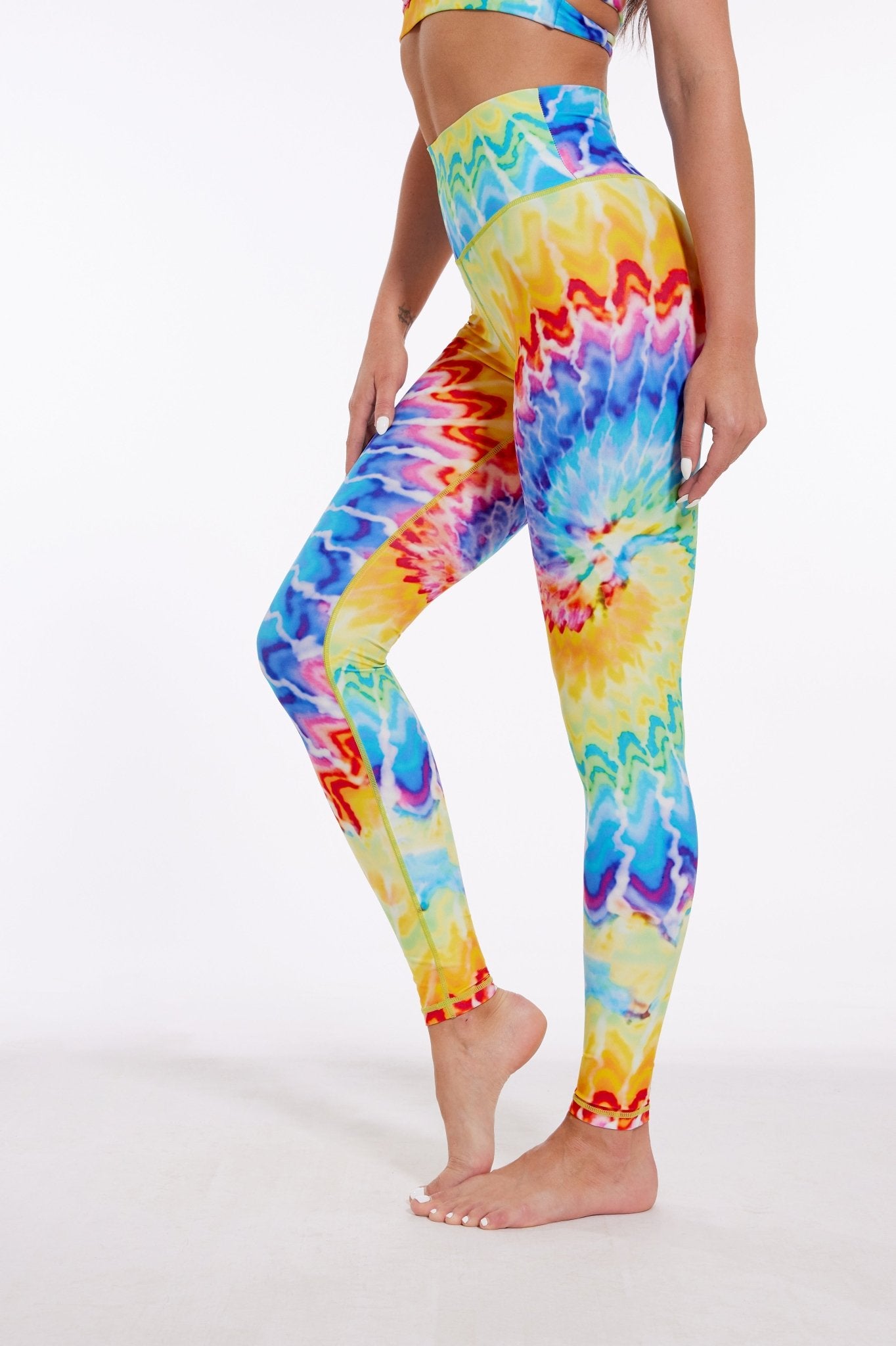 Rainbow Spiral High - waisted Leggings - MYSILVERWIND