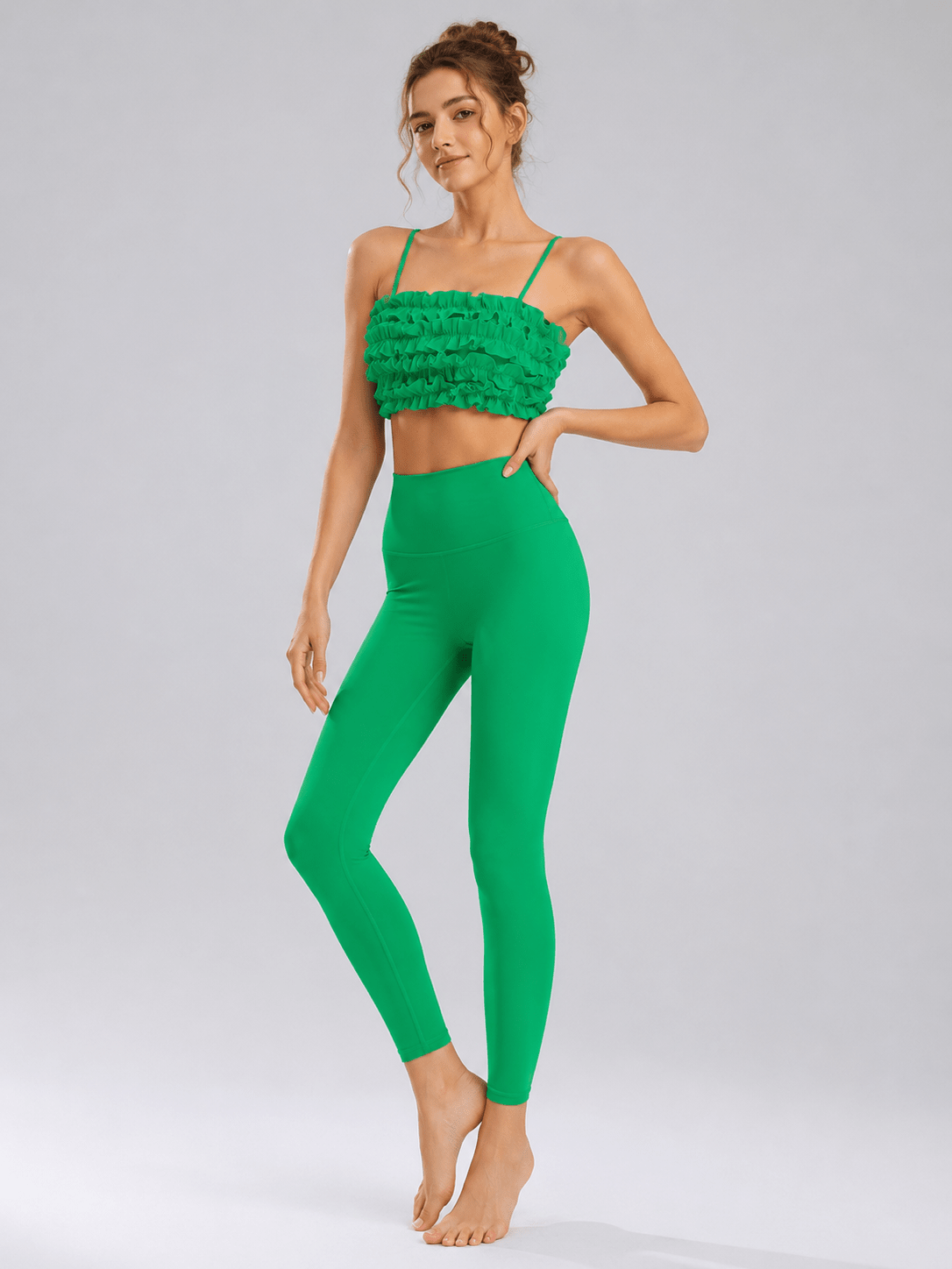 RuffleMuse Lettuce-Edge Backless Pilates Set - MYSILVERWIND
