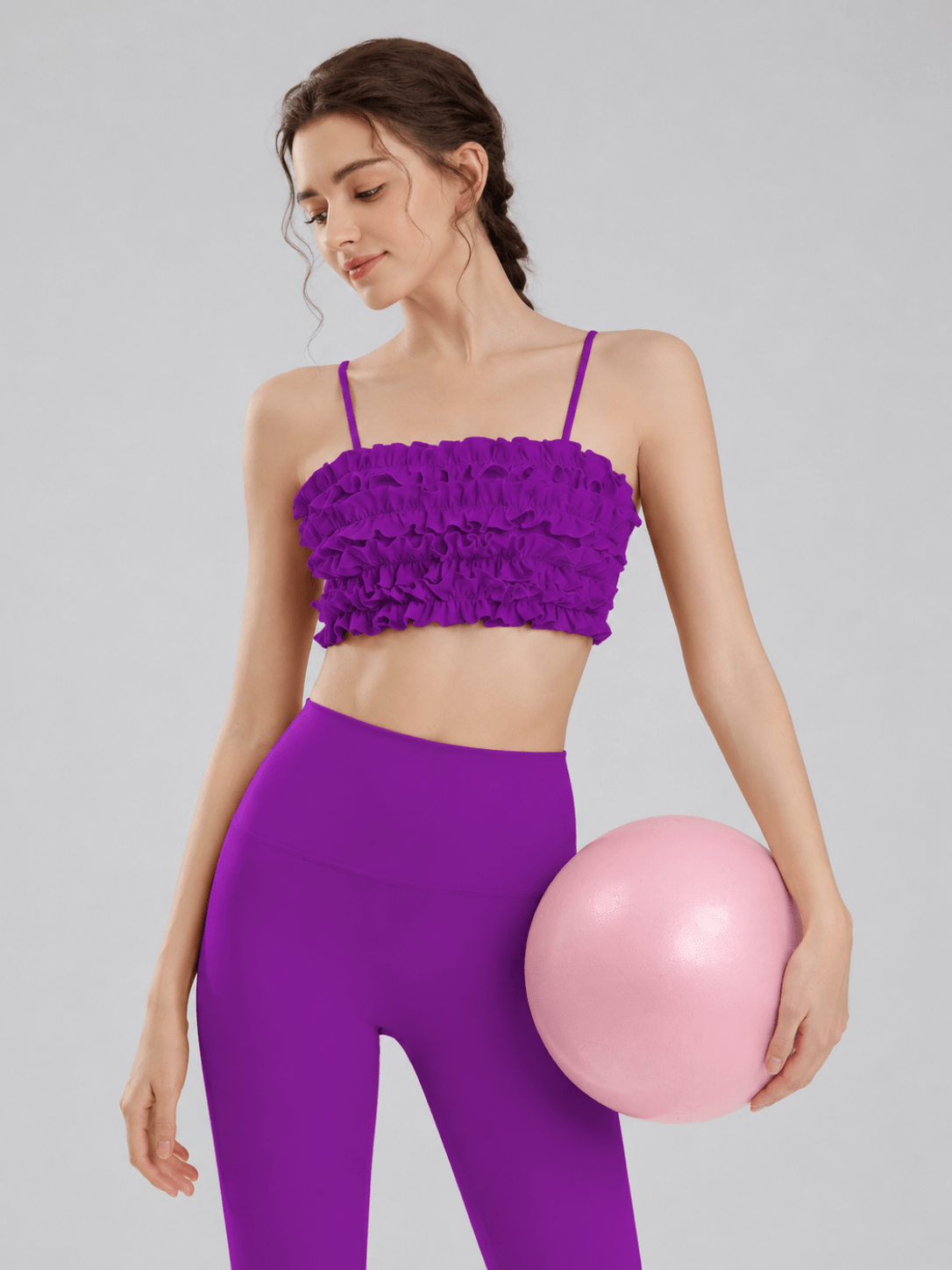 RuffleMuse Lettuce-Edge Backless Pilates Set - MYSILVERWIND