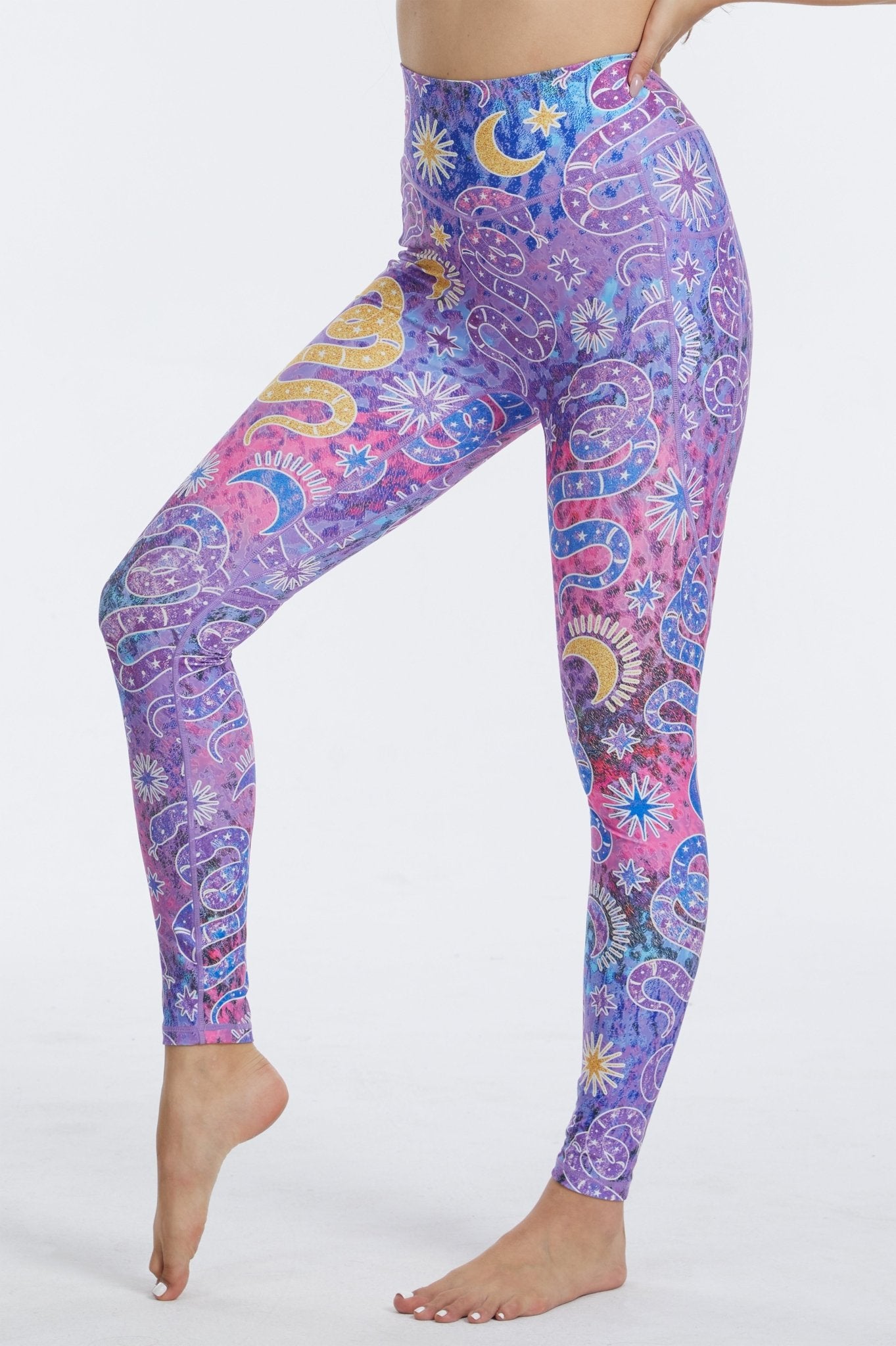 Serpent Aura High - waisted Leggings With Pockets - MYSILVERWIND