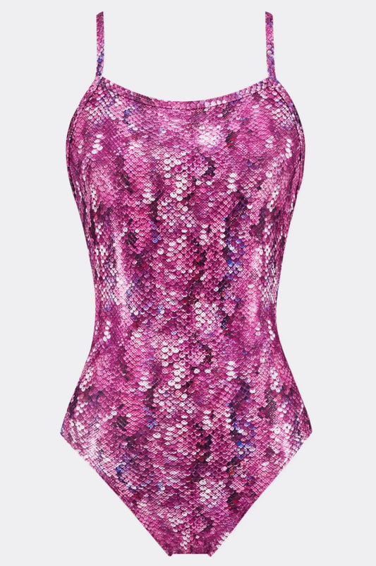 Serpenta Sequin Python Racing One-Piece Swimsuit - MYSILVERWIND