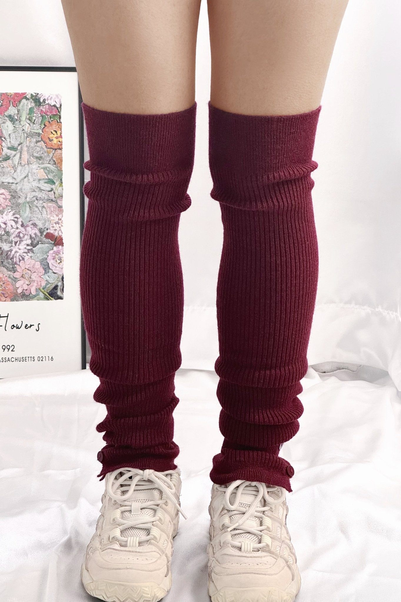 Knit Thigh High Boot Footless Socks