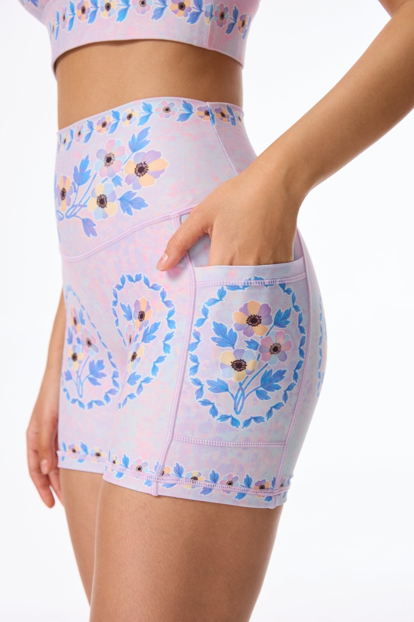 Soft Blossom High - waisted Shorts With Pockets - MYSILVERWIND