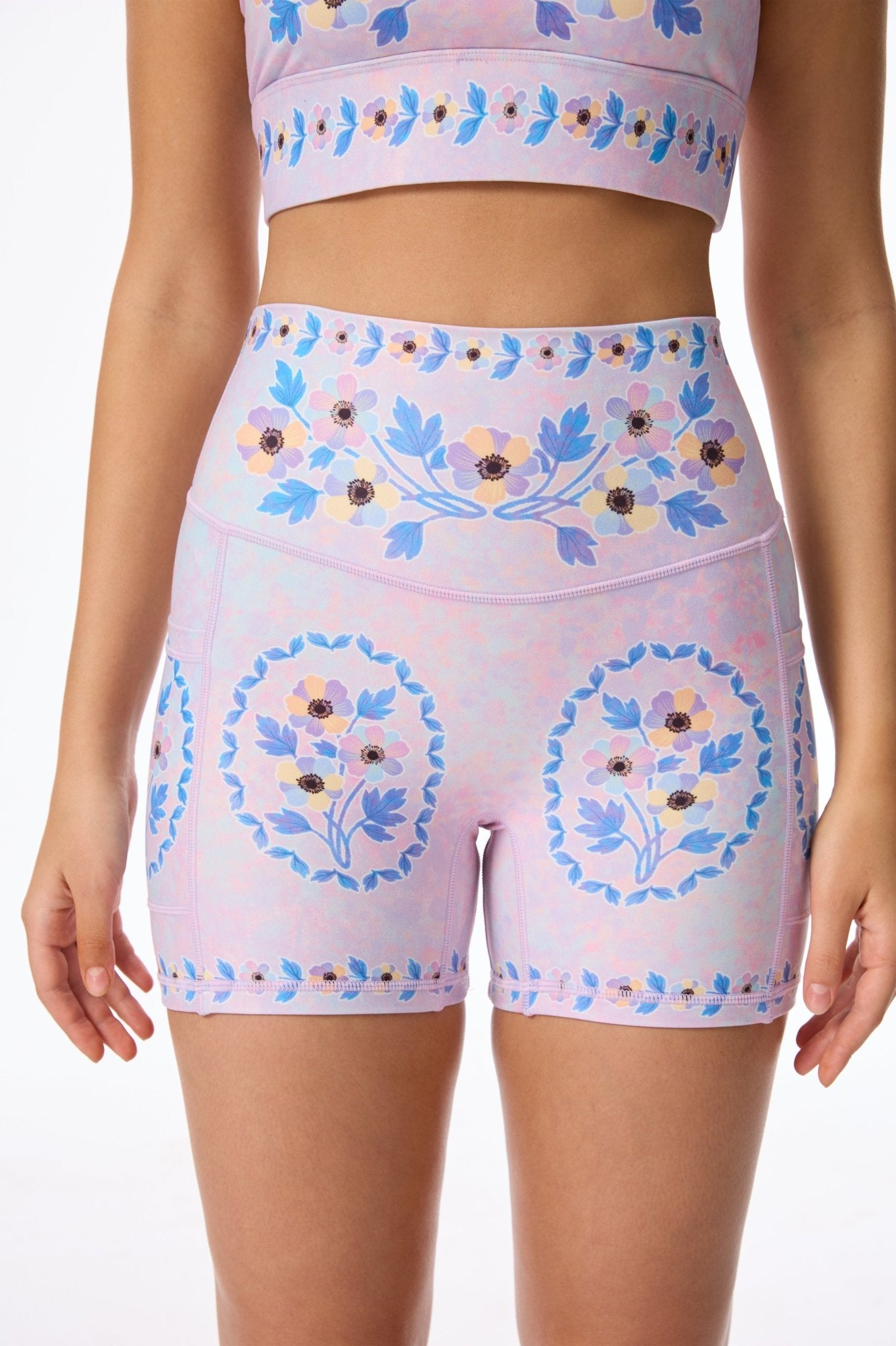 Soft Blossom High - waisted Shorts With Pockets - MYSILVERWIND
