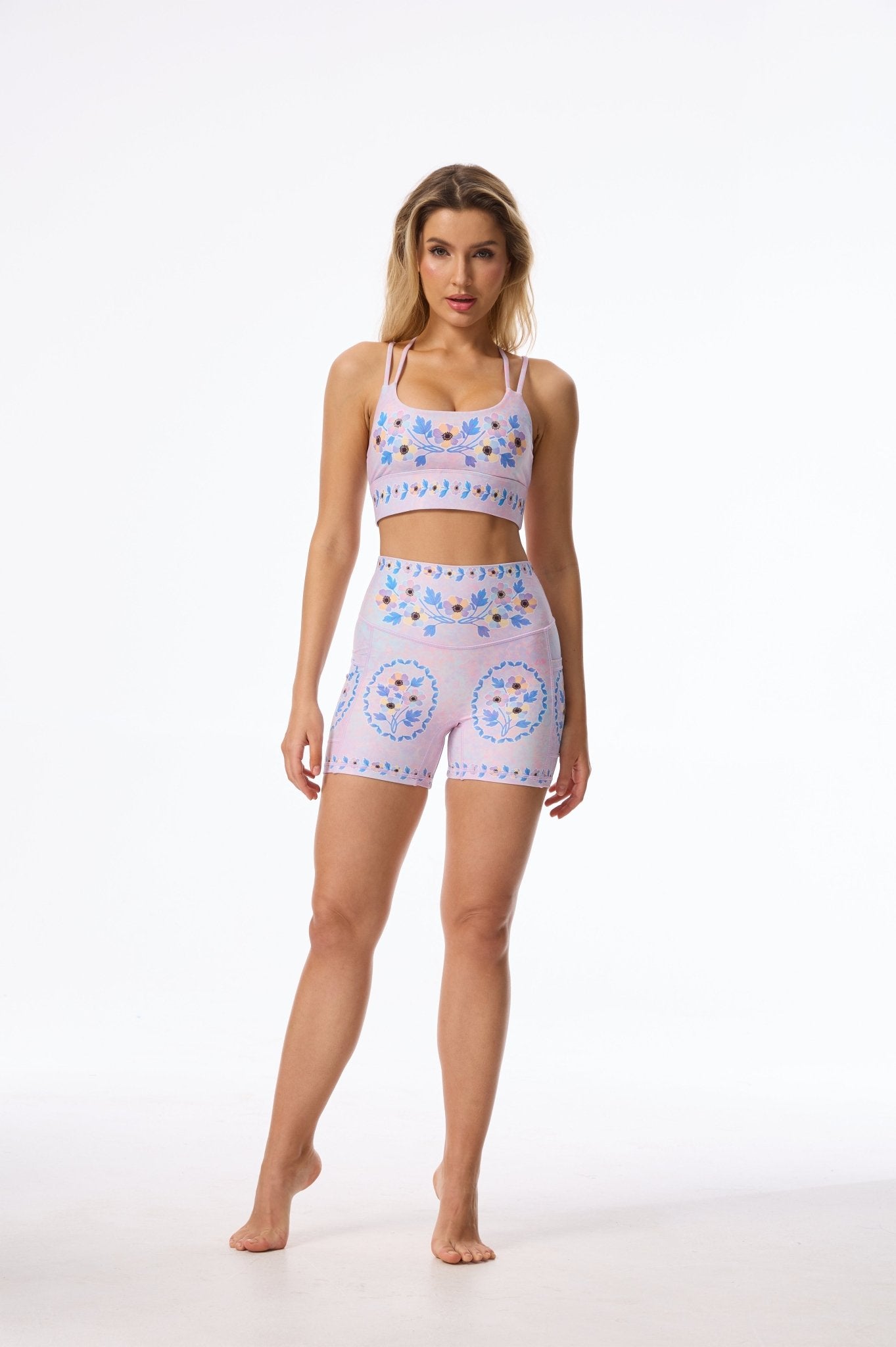 Soft Blossom High - waisted Shorts With Pockets - MYSILVERWIND