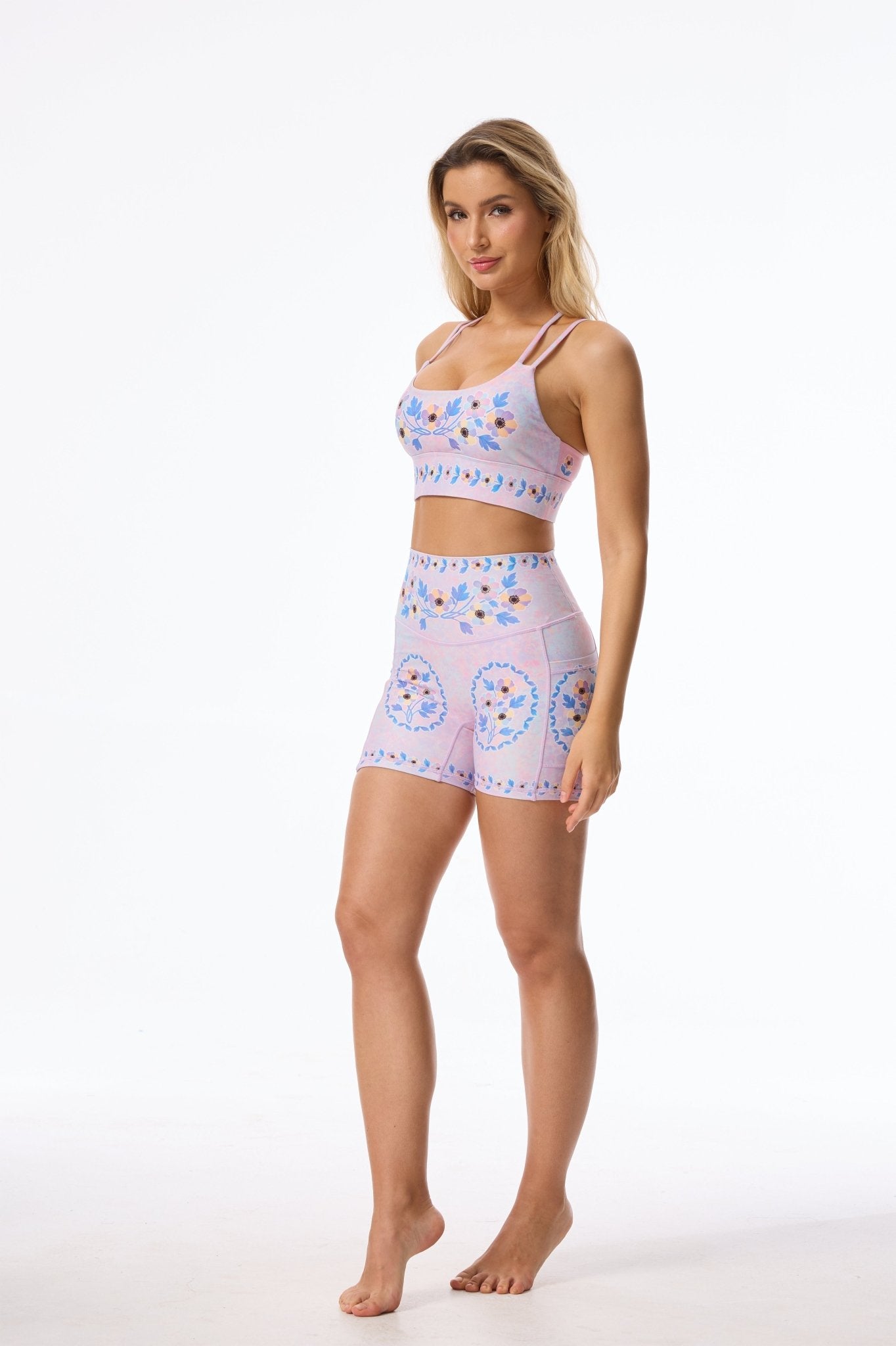 Soft Blossom High - waisted Shorts With Pockets - MYSILVERWIND