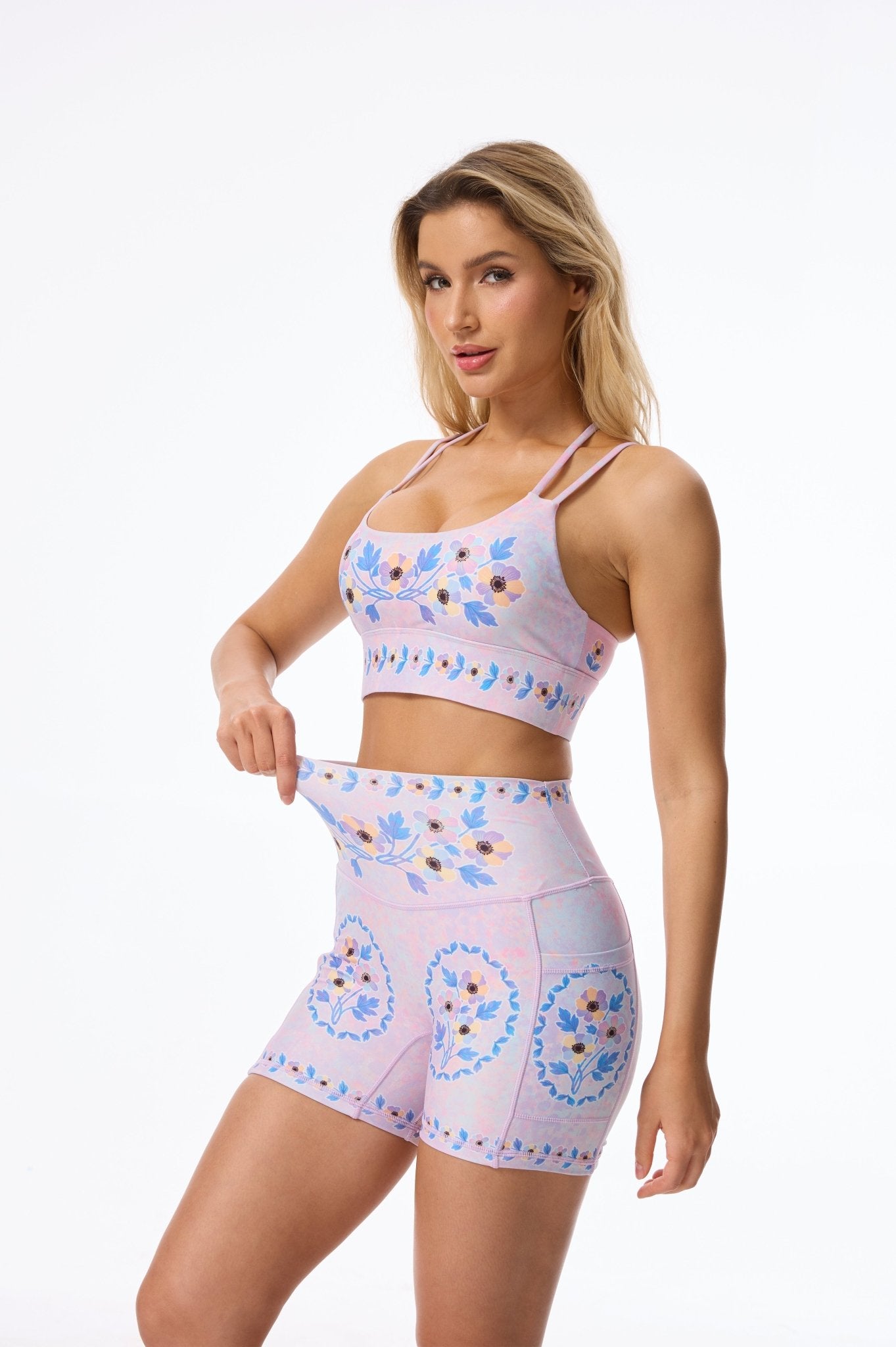 Soft Blossom High - waisted Shorts With Pockets - MYSILVERWIND