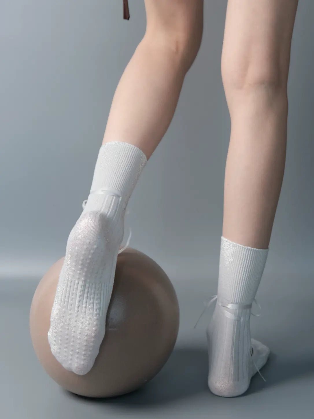 Soleveil™ Korean-Style Mid-Calf Ribbon Grip Pilates Socks - MYSILVERWIND