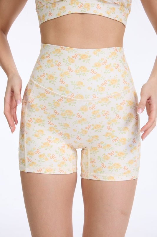 Sunshine Garden High - waisted Shorts With Pockets - MYSILVERWIND