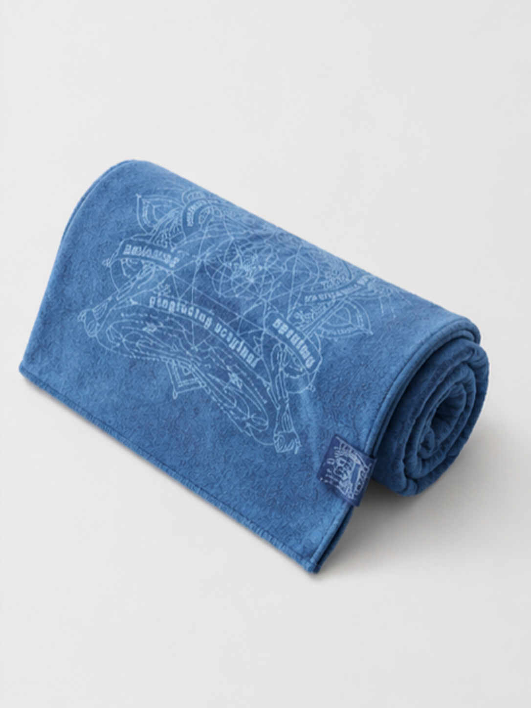 Blue Chakra Energy Double-Sided Print Yoga Hand Towel
