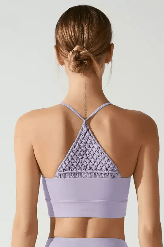 Triangle Handwoven Back Sports Bra - Purple (Each piece is crafted over 100 days—please do not measure it by the standards of mechanical replication.） - MYSILVERWIND