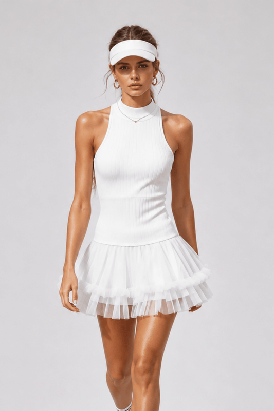 TulleMuse Ballet Mesh Tennis Dress - MYSILVERWIND