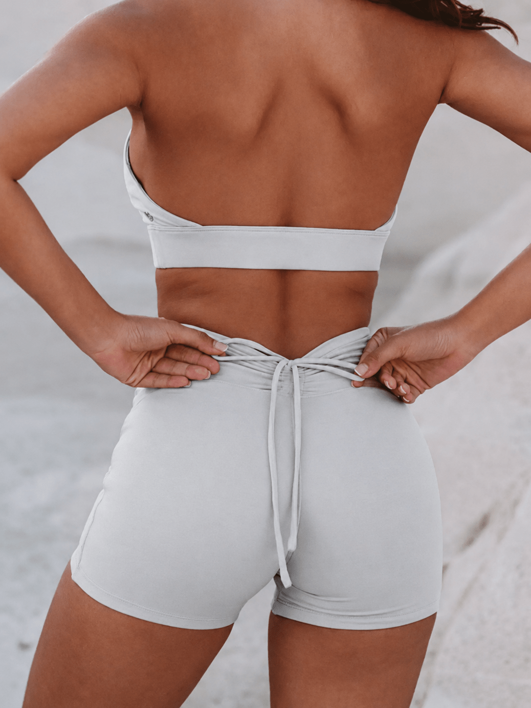 VContour Drawstring V-Waist Ruched Training Shorts - MYSILVERWIND
