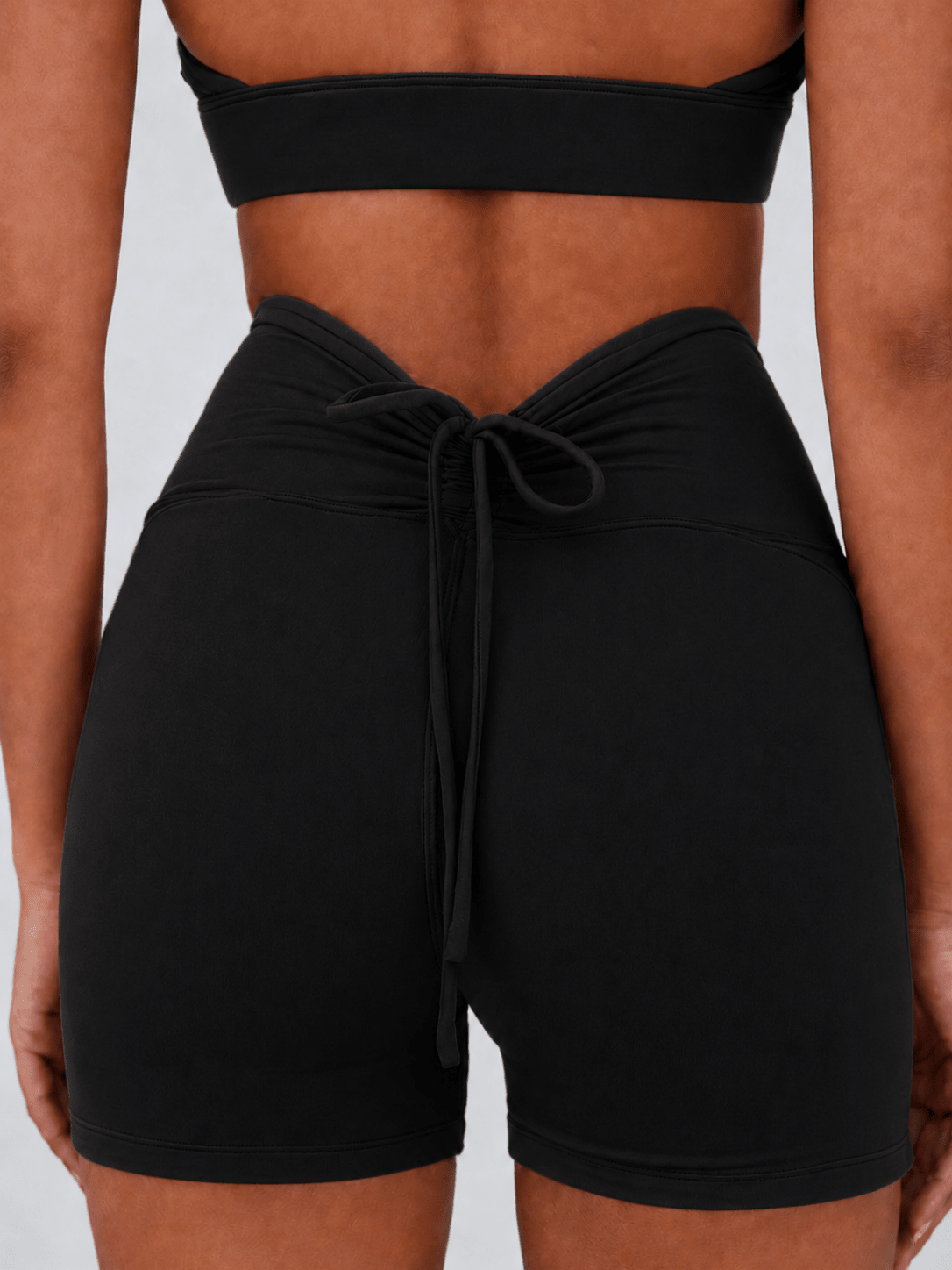 VContour Drawstring V-Waist Ruched Training Shorts - MYSILVERWIND