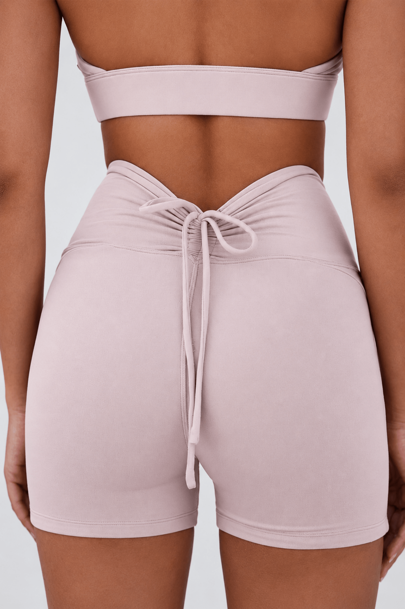 VContour Drawstring V-Waist Ruched Training Shorts - MYSILVERWIND