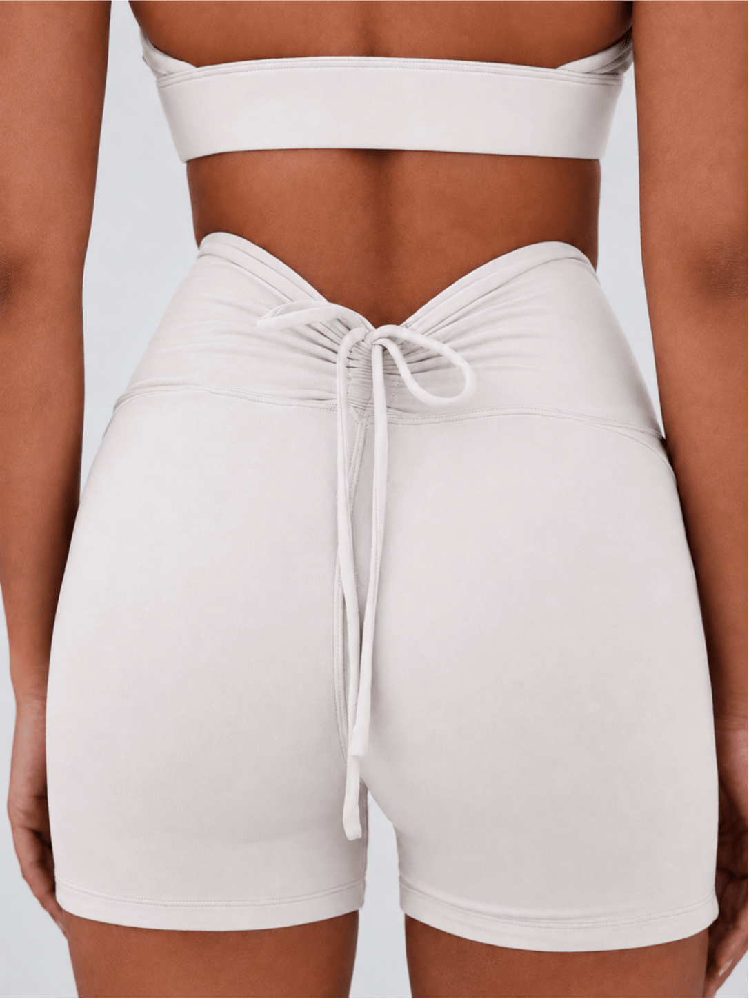 VContour Drawstring V-Waist Ruched Training Shorts - MYSILVERWIND