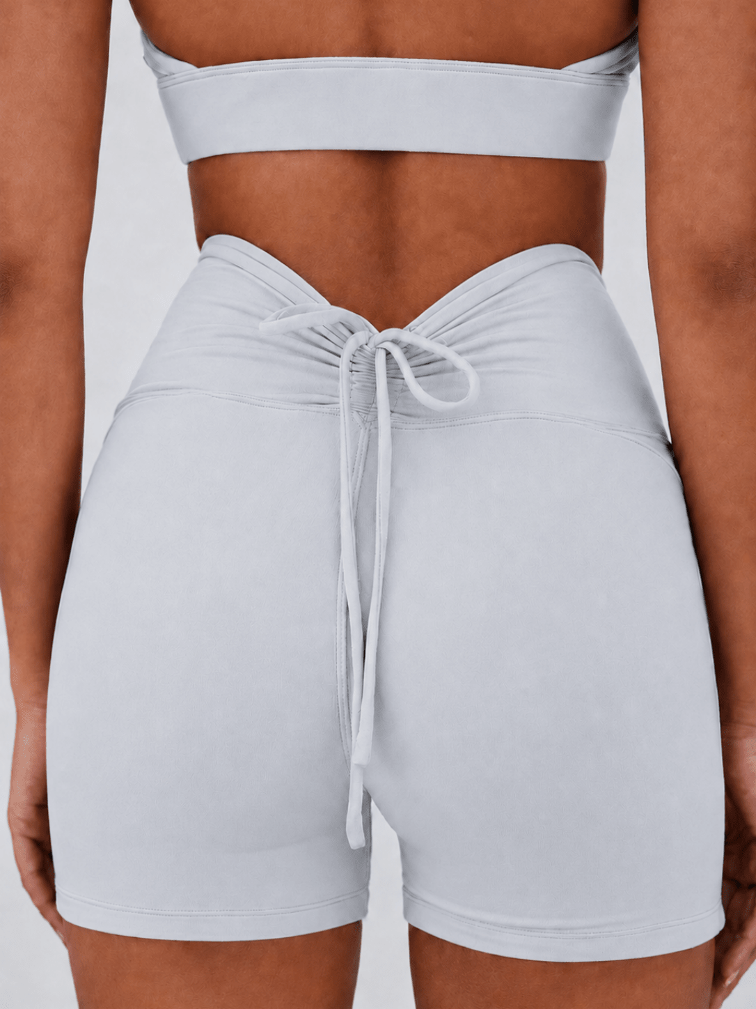 VContour Drawstring V-Waist Ruched Training Shorts - MYSILVERWIND