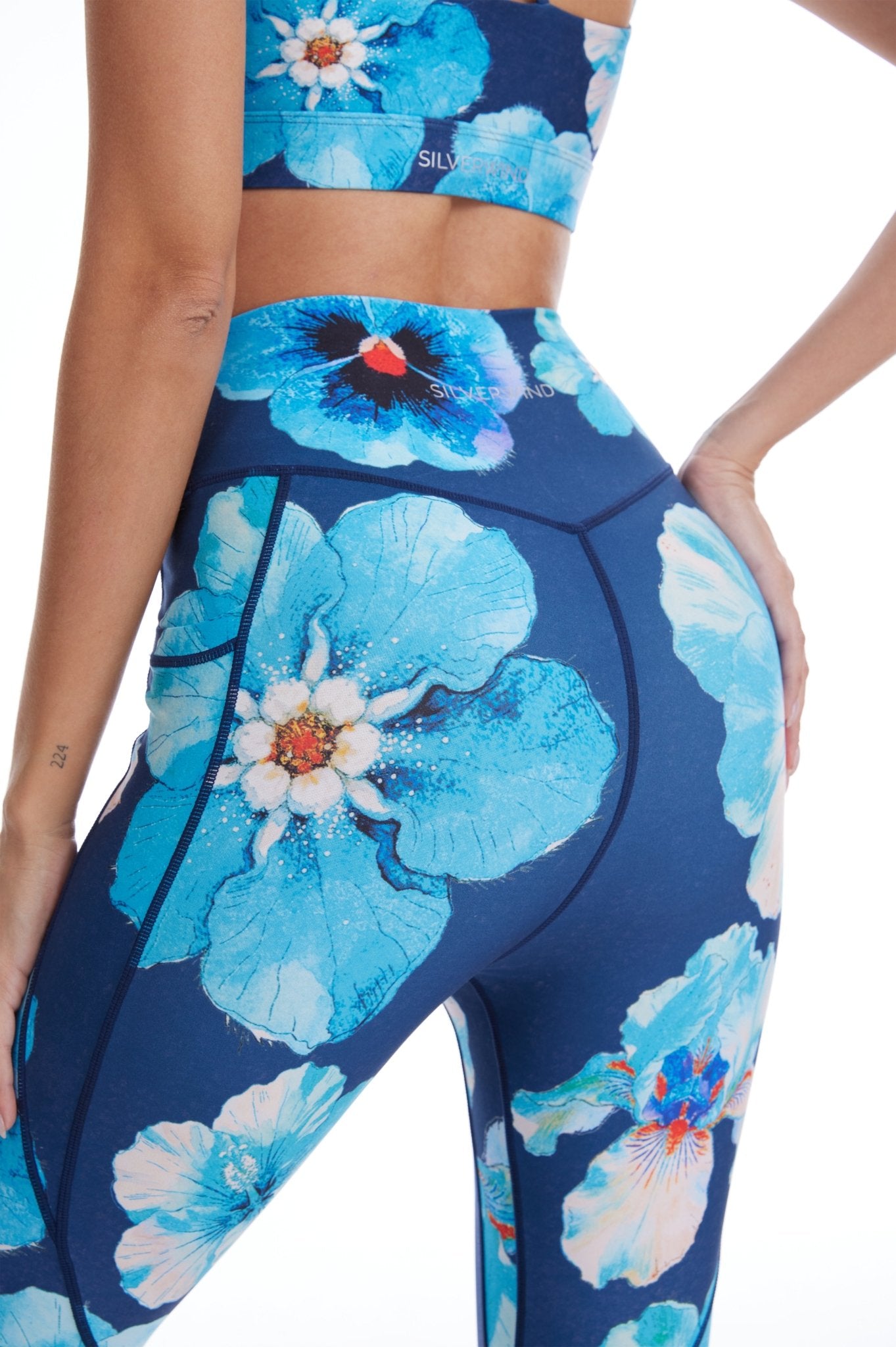 Velvet Petals High - waisted Leggings With Pockets - MYSILVERWIND